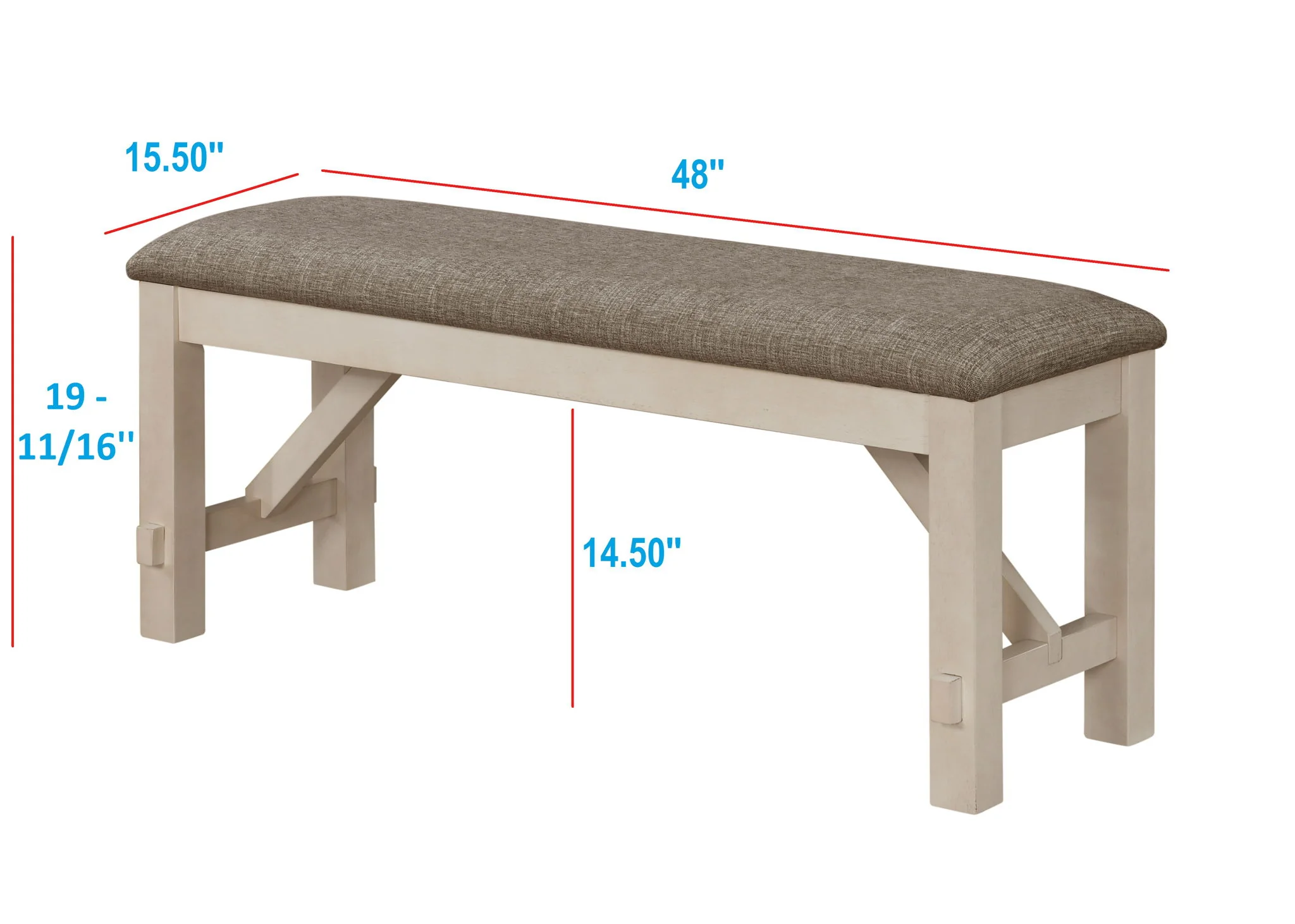Maribelle - Bench - Antique White - Image 2