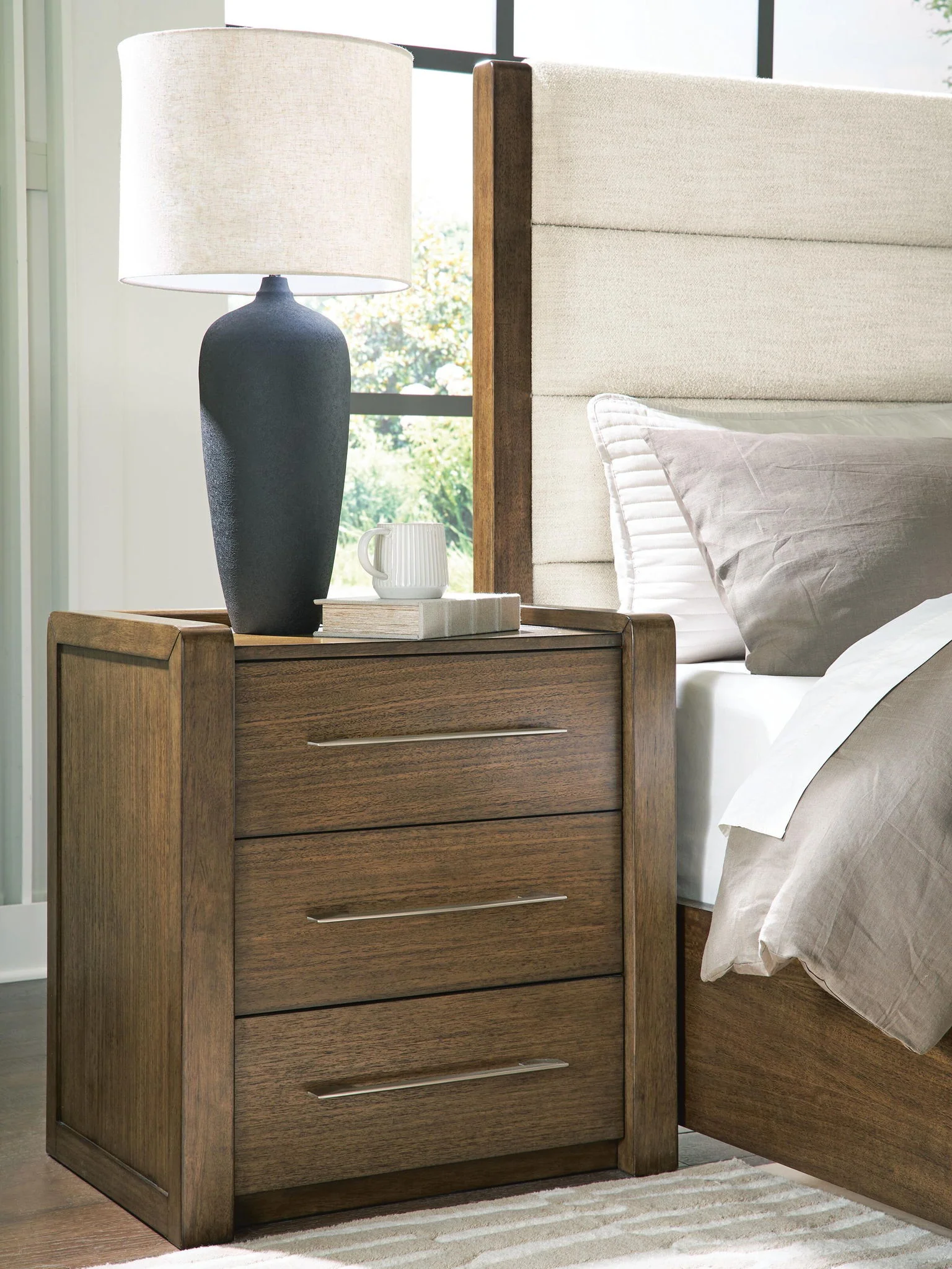 Marxmore - Three Drawer Night Stand - Brown - Image 2