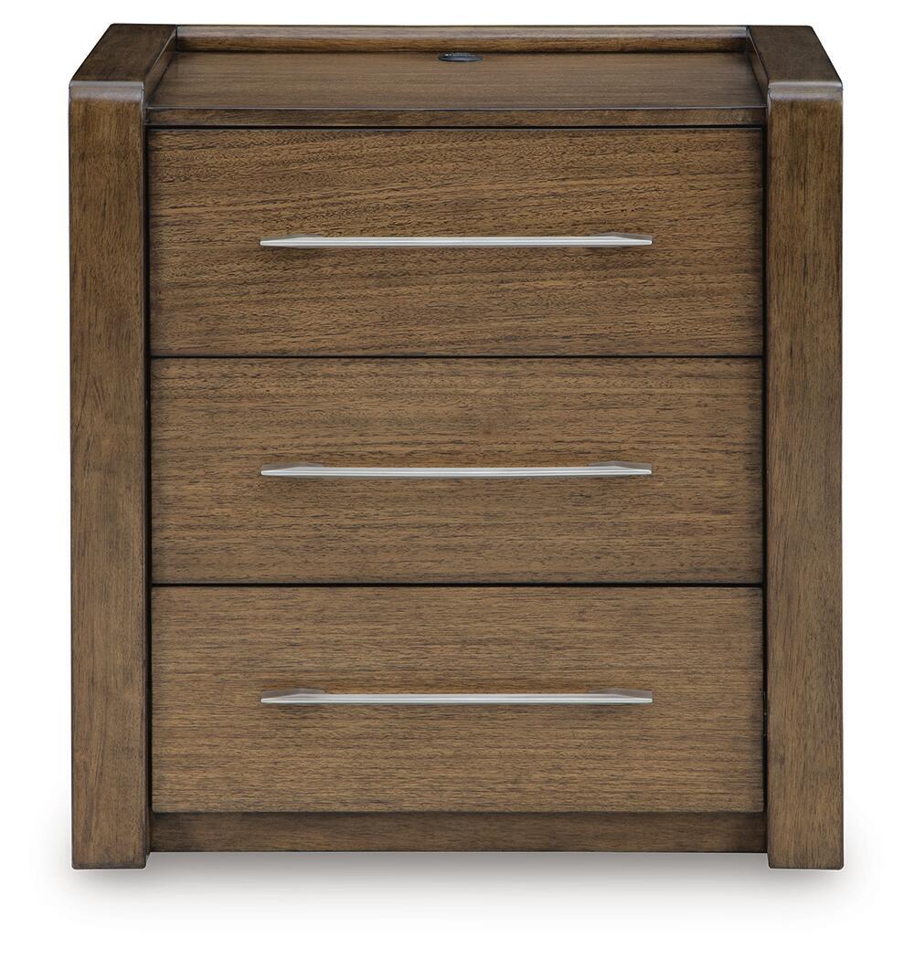 Marxmore - Three Drawer Night Stand - Brown - Image 3