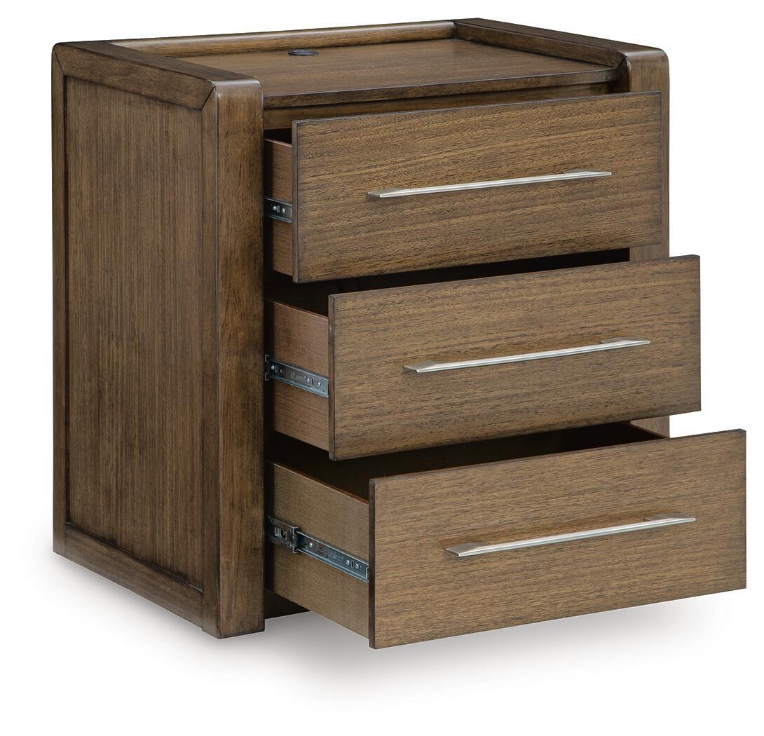 Marxmore - Three Drawer Night Stand - Brown - Image 4
