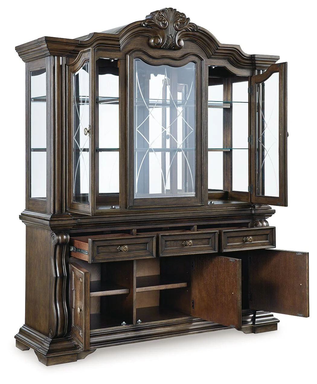 Maylee - Dining Buffet And Hutch - Dark Brown - Image 3