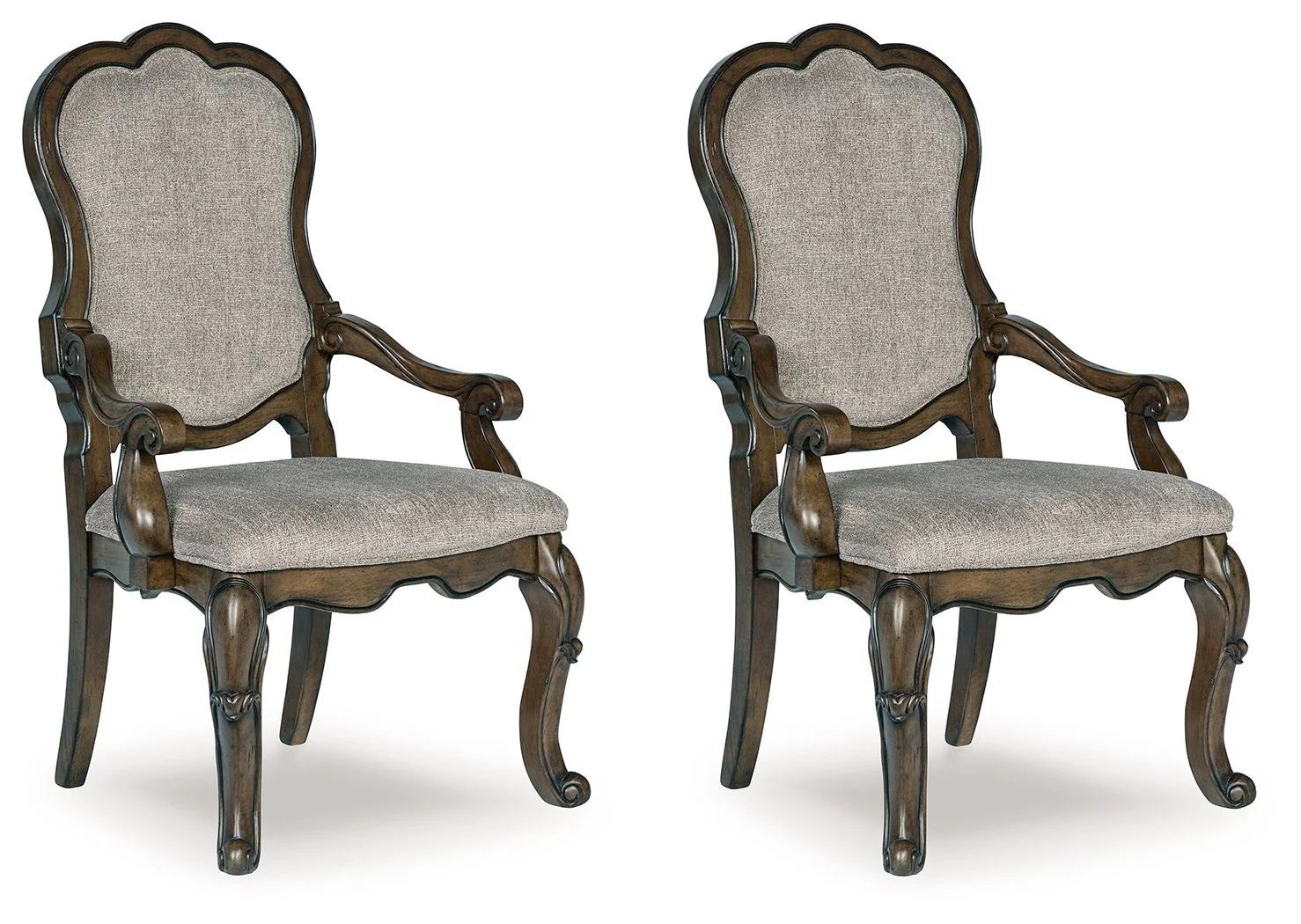 Maylee - Dining Upholstered Arm Chair (Set of 2) - Dark Brown - Image 4