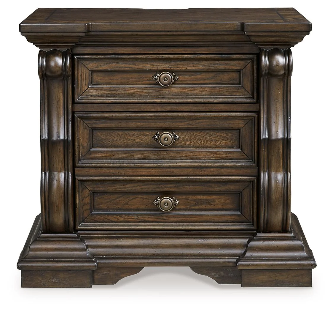 Maylee - Three Drawer Night Stand - Dark Brown - Image 4