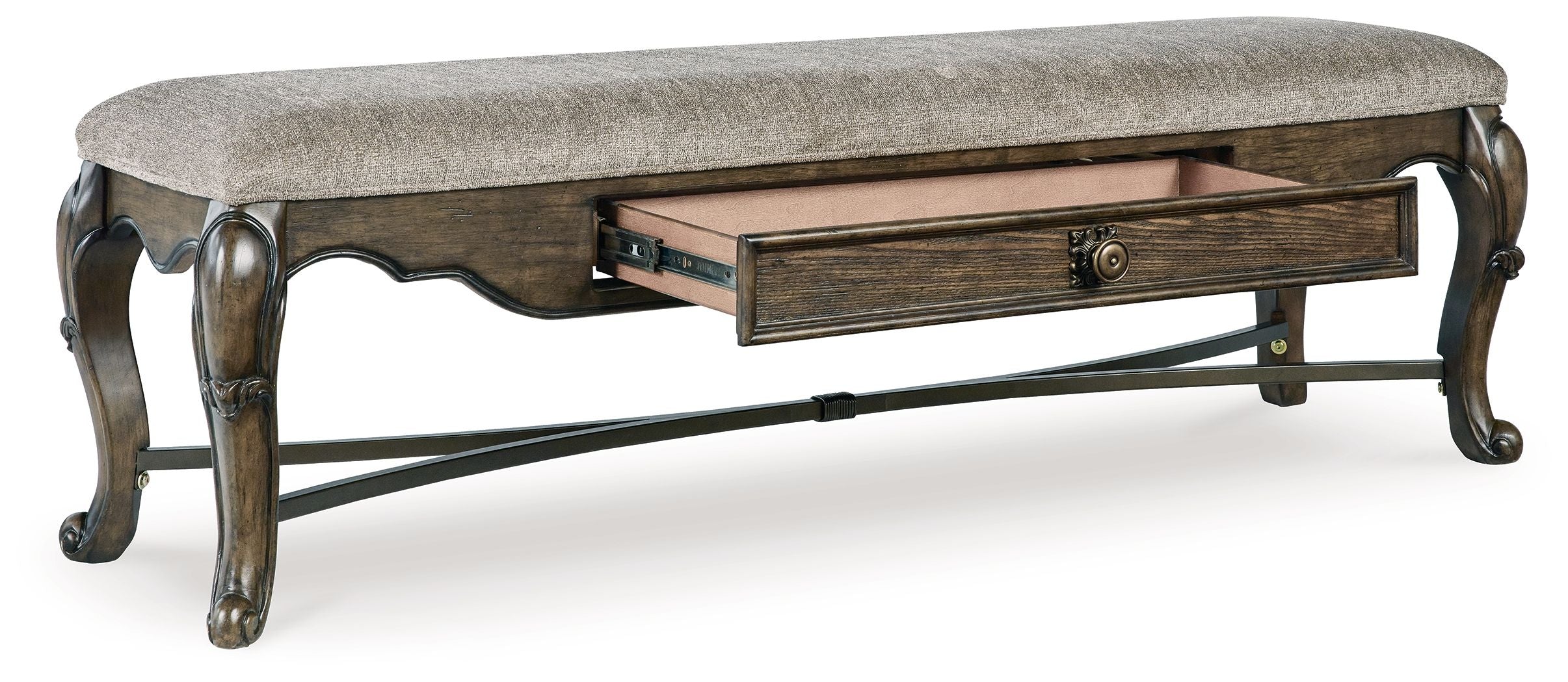 Maylee - Upholstered Storage Bench - Dark Brown - Image 2