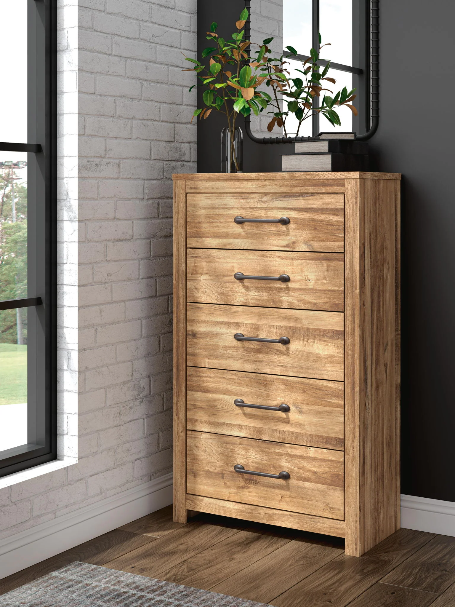 Maystonna - Five Drawer Chest - Brown - Image 2