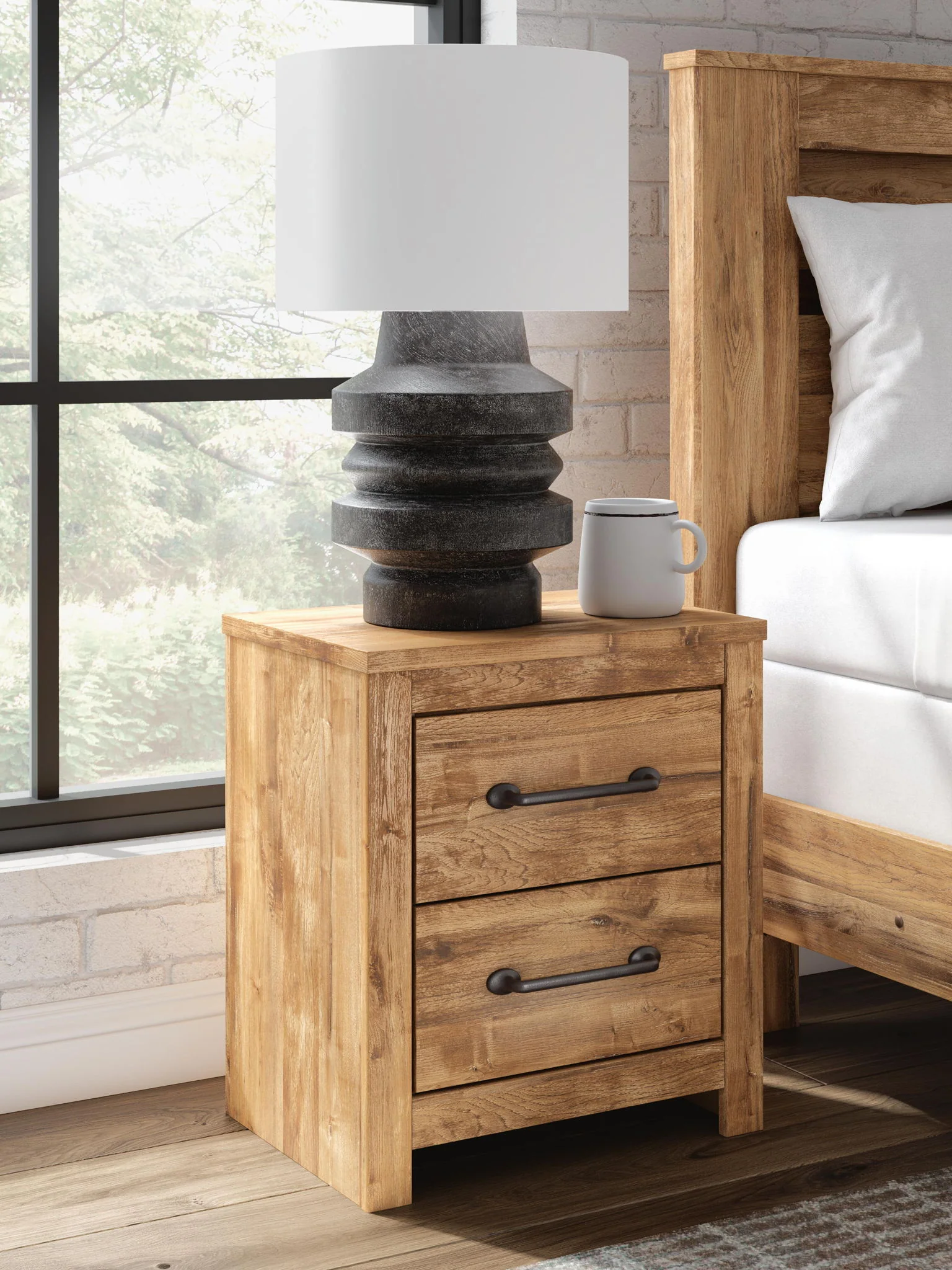 Maystonna - Two Drawer Night Stand - Brown - Image 2
