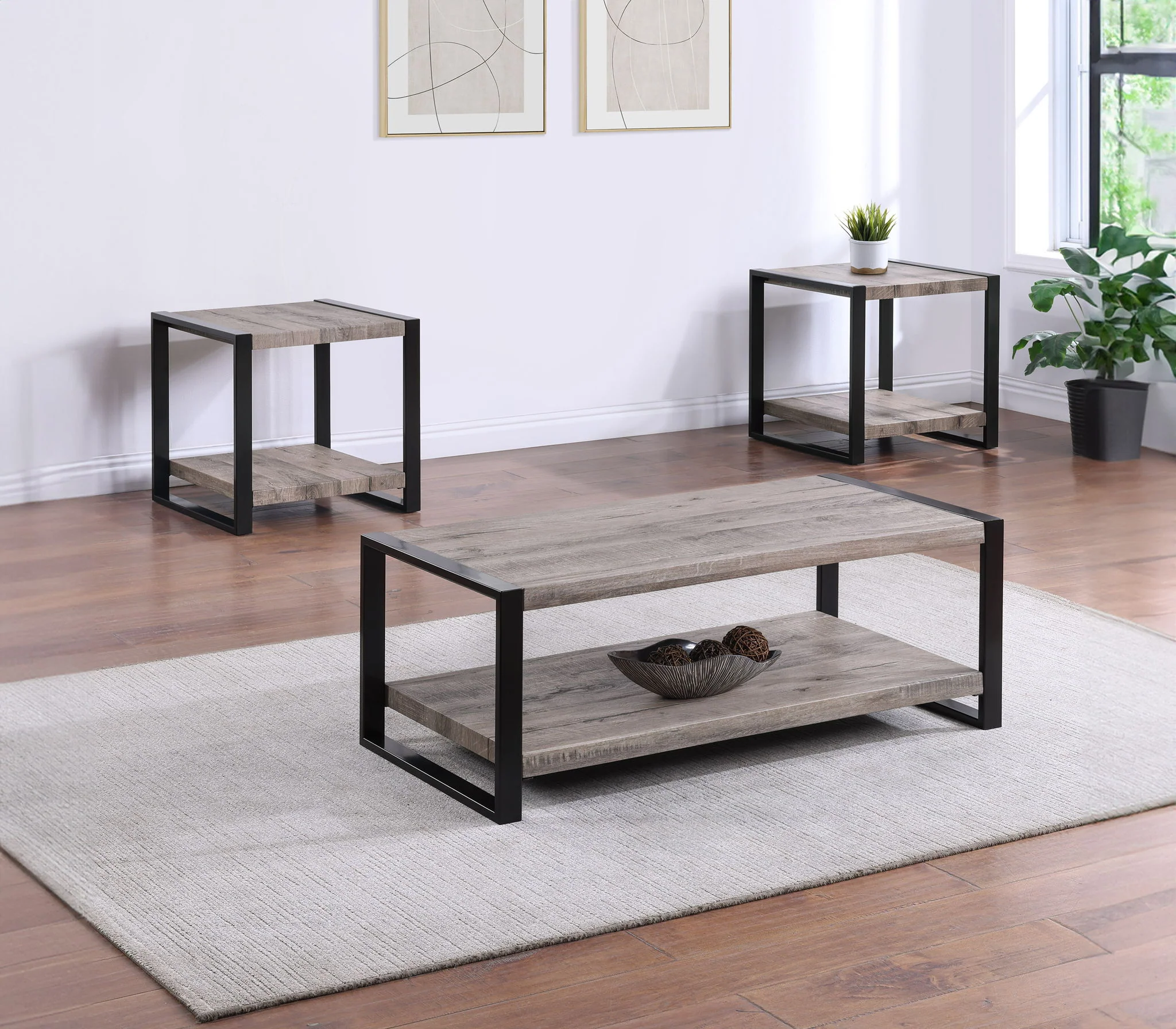 Mildred - Table Set (Coffee & 2 End Tables) - Light Brown