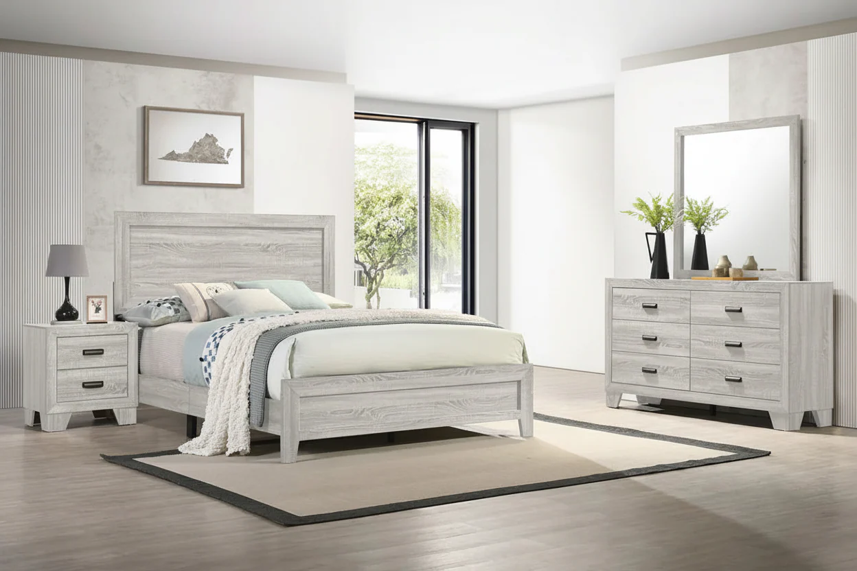 Millie White Wash Bedroom Suites B9220 - Image 2