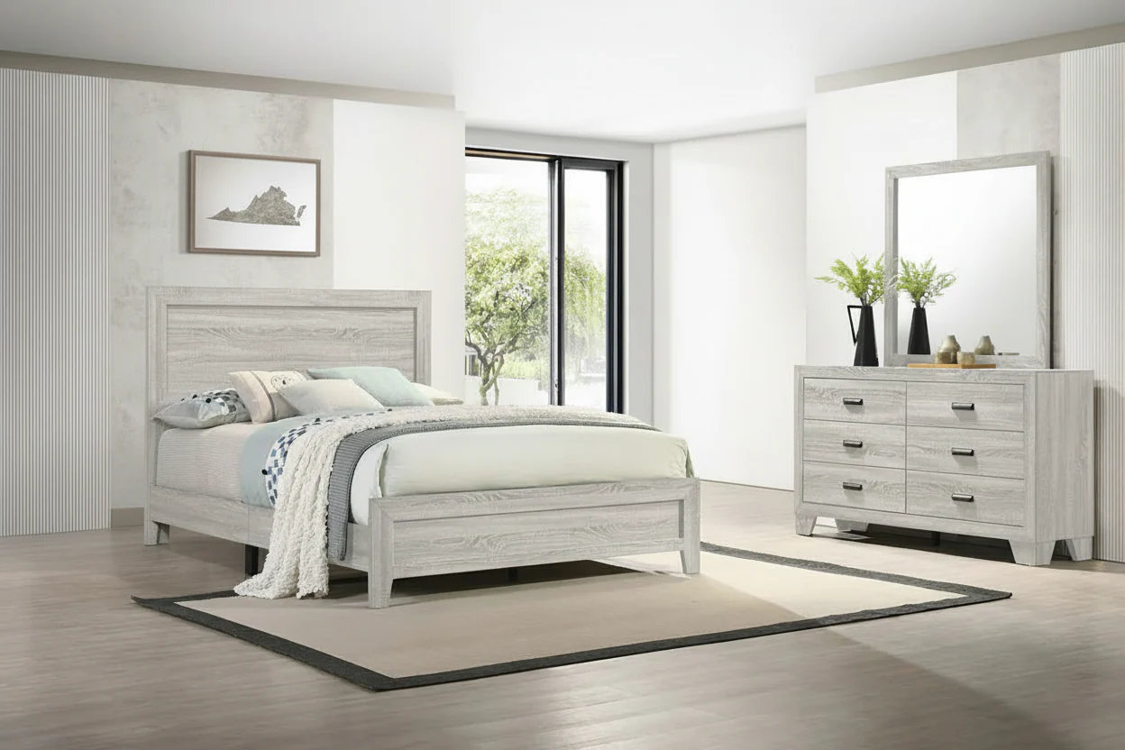Millie White Wash Bedroom Suites B9220 - Image 3