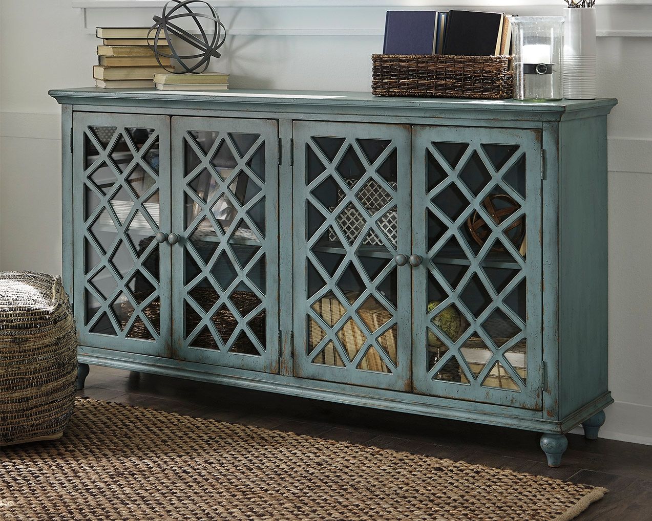 Mirimyn - Accent Cabinet - Vintage Finish - Antique Teal - Image 3