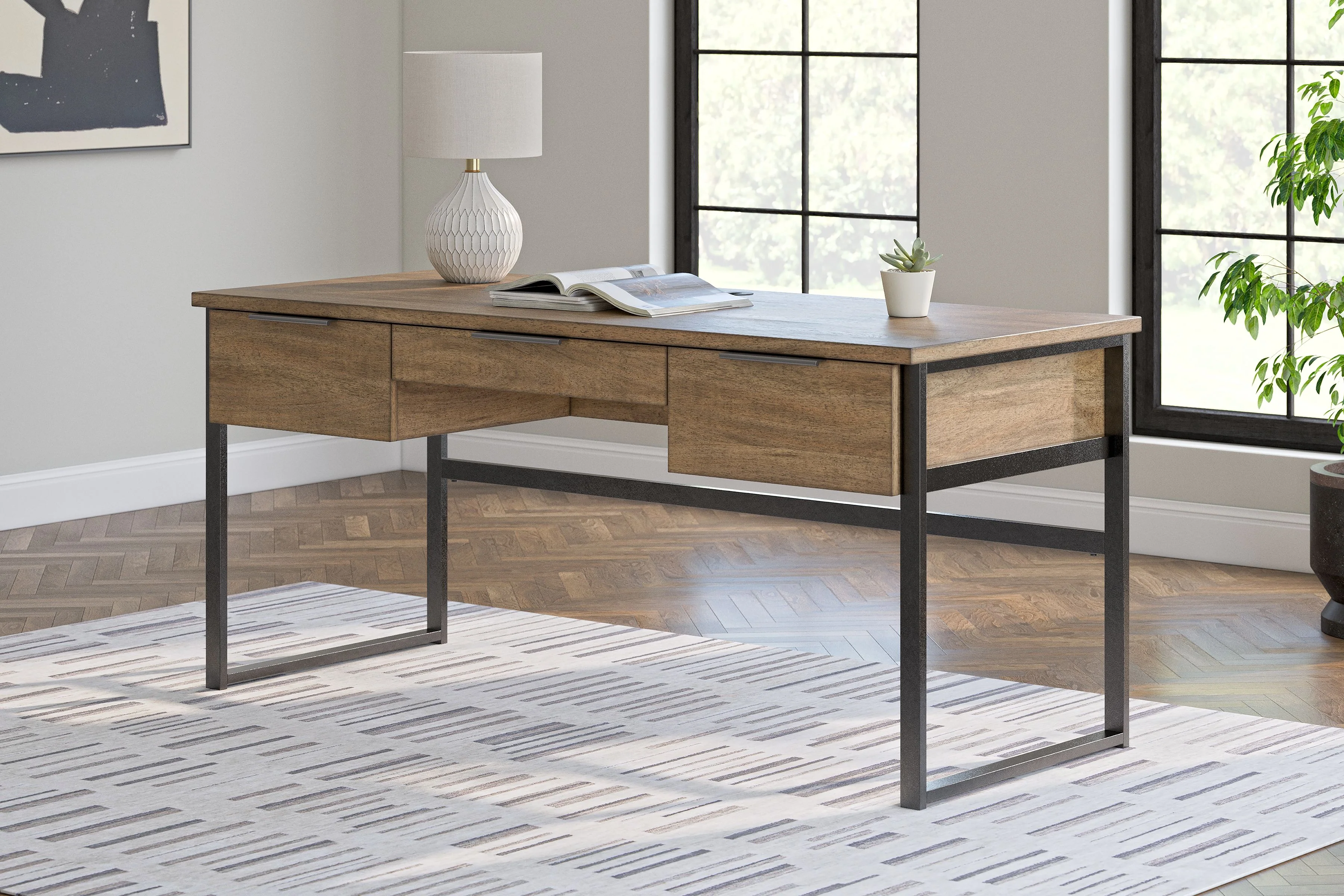 Montia - Home Office Desk - Light Brown - Image 3