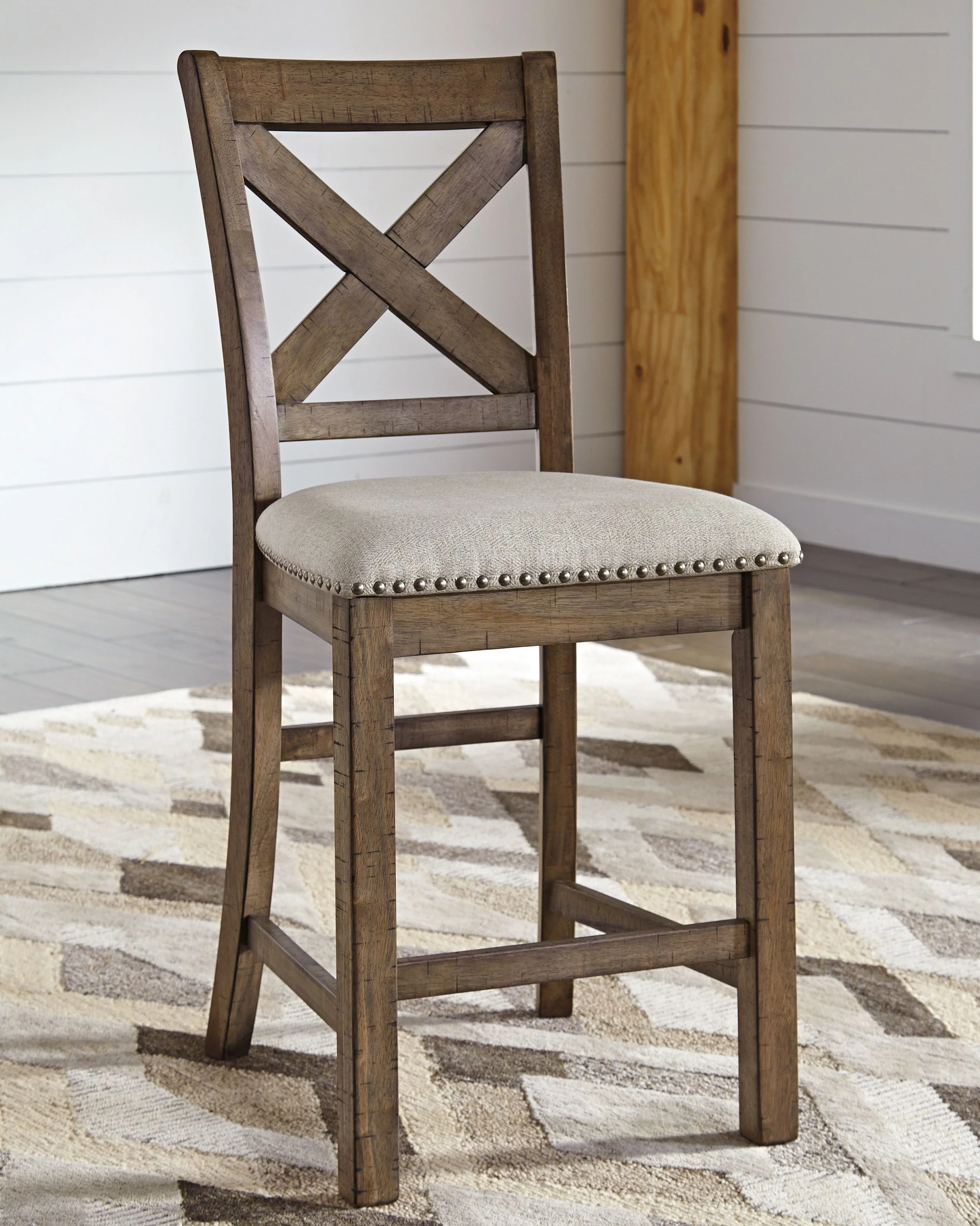 Moriville - Upholstered Barstool (Set of 2) - Beige - Image 2
