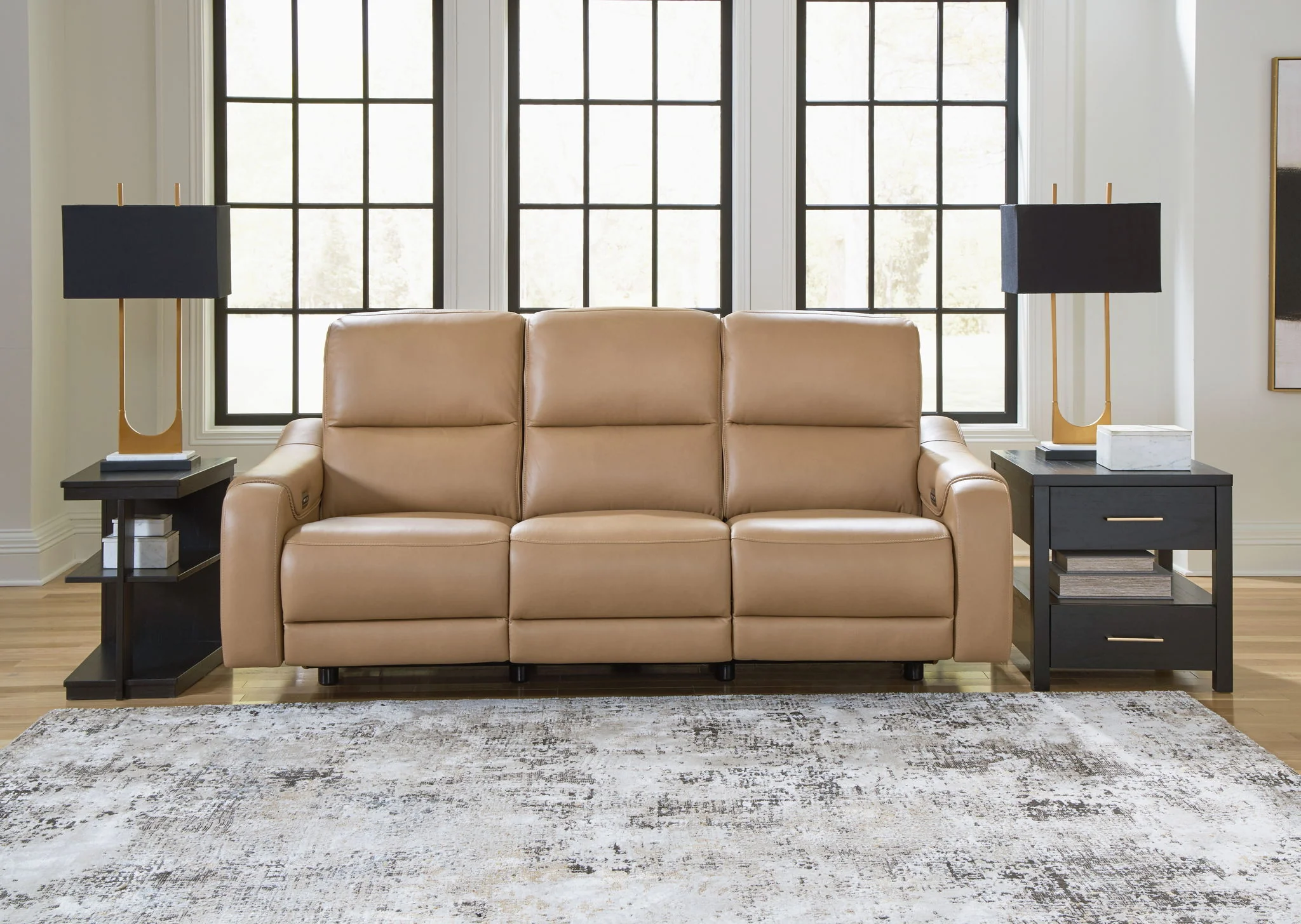 Mosswell - Power Reclining Sofa With Adj Headrest - Toffee - Image 4