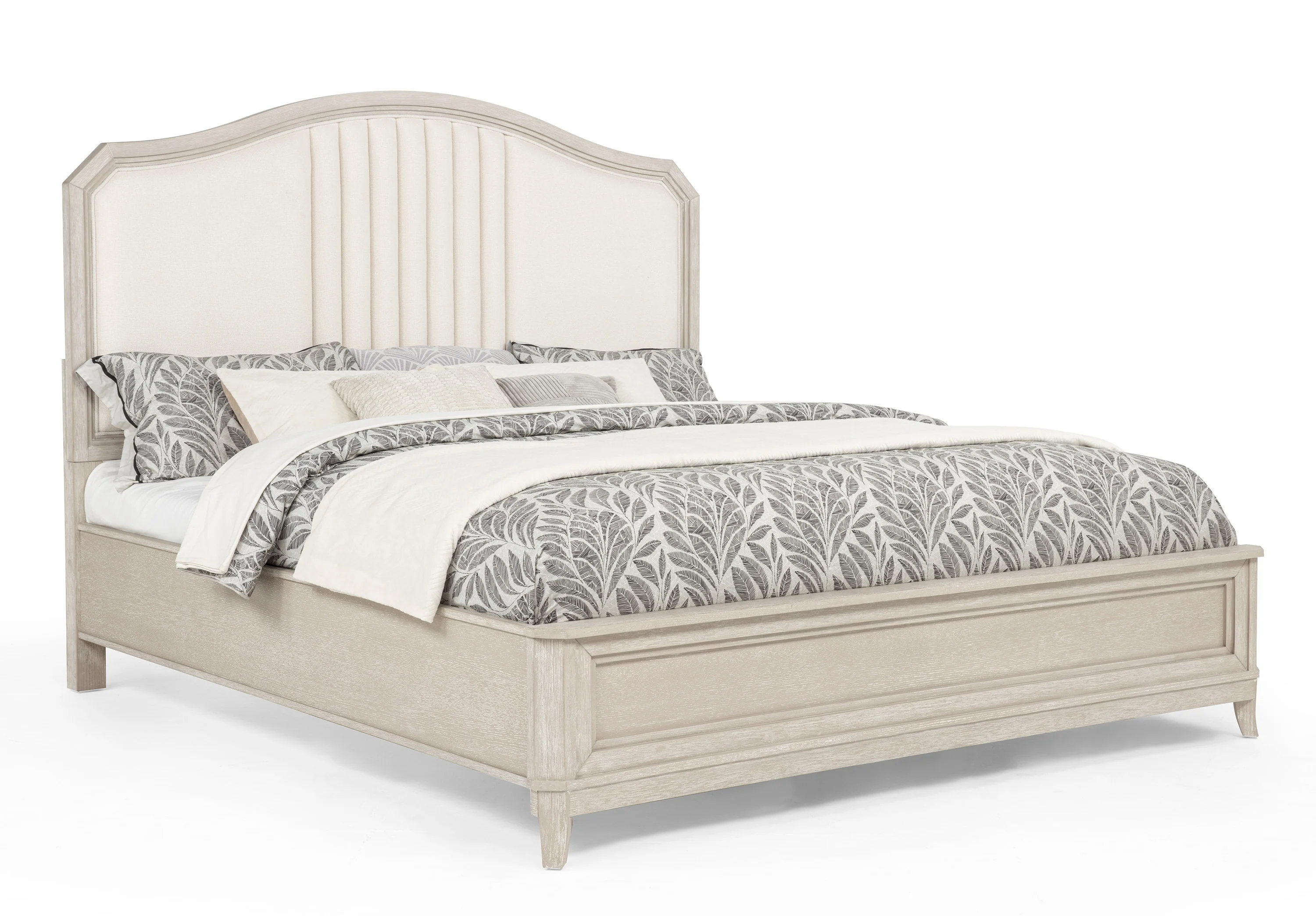 Napoli Blonde Upholstered Panel Bed