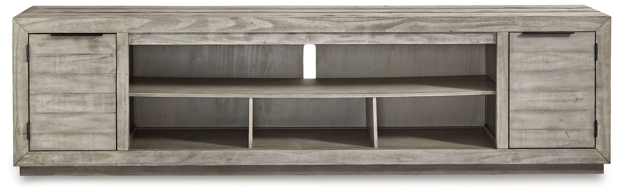 Naydell - XL TV Stand w/Fireplace Option - Gray - Image 3