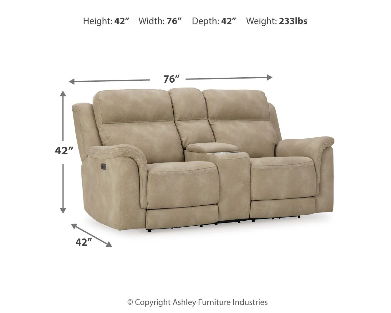 Next-Gen Durapella - Reclining Power Loveseat With Console - Image 4