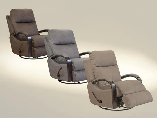 Niles #4703 Wood Arm Swivel Recliner in 3 Color Choices
