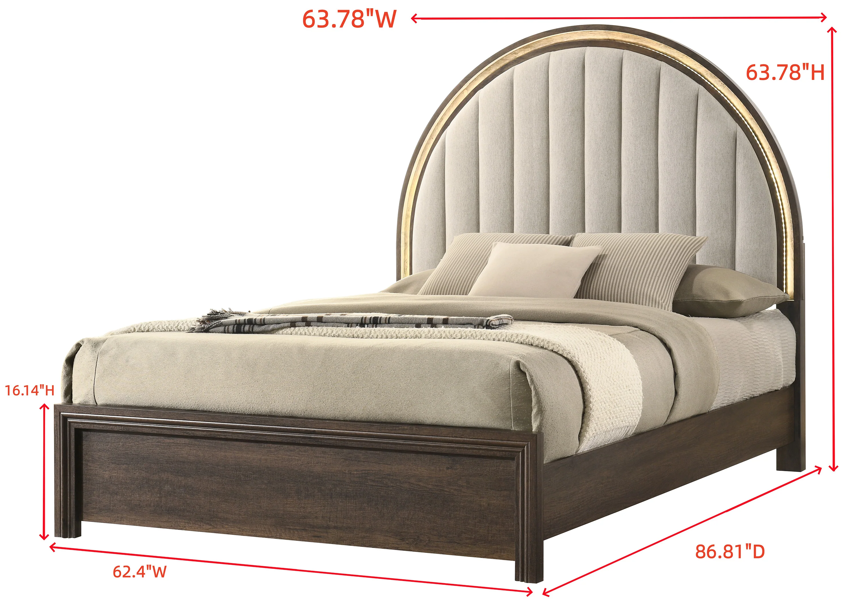 Noreen Arch Panel Bed in King or Queen Size - Image 5