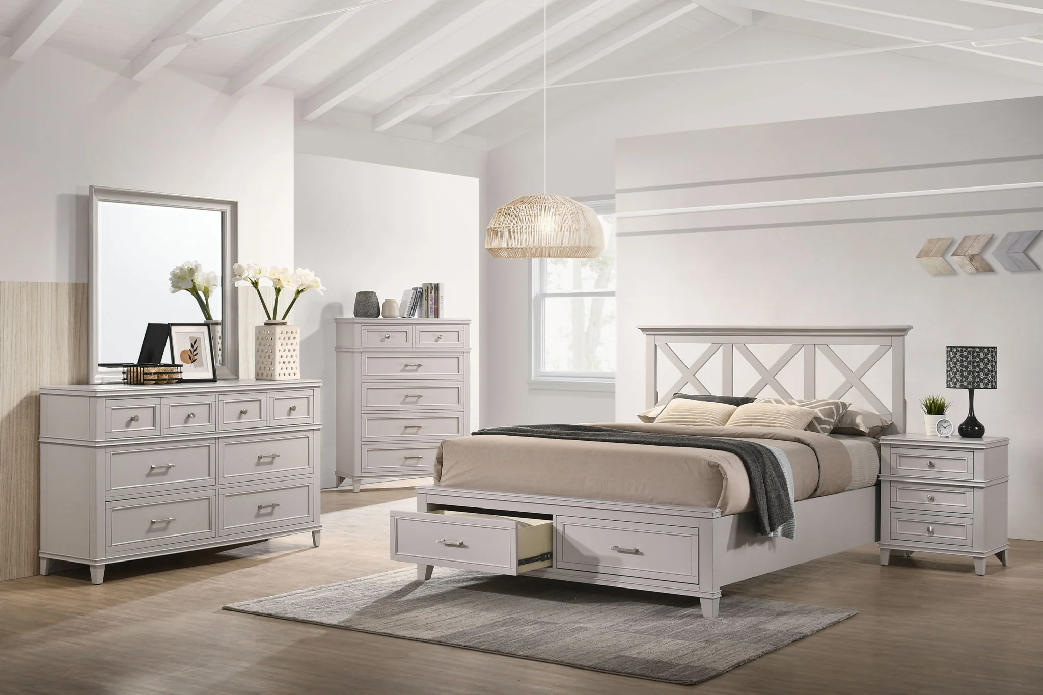 Nova II - 3 Drawer Nightstand With USB - Image 4