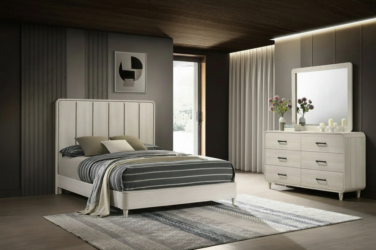 Nyomi Bedroom Suites by Crown Mark in Natural Driftwood or Light Brown - Image 6
