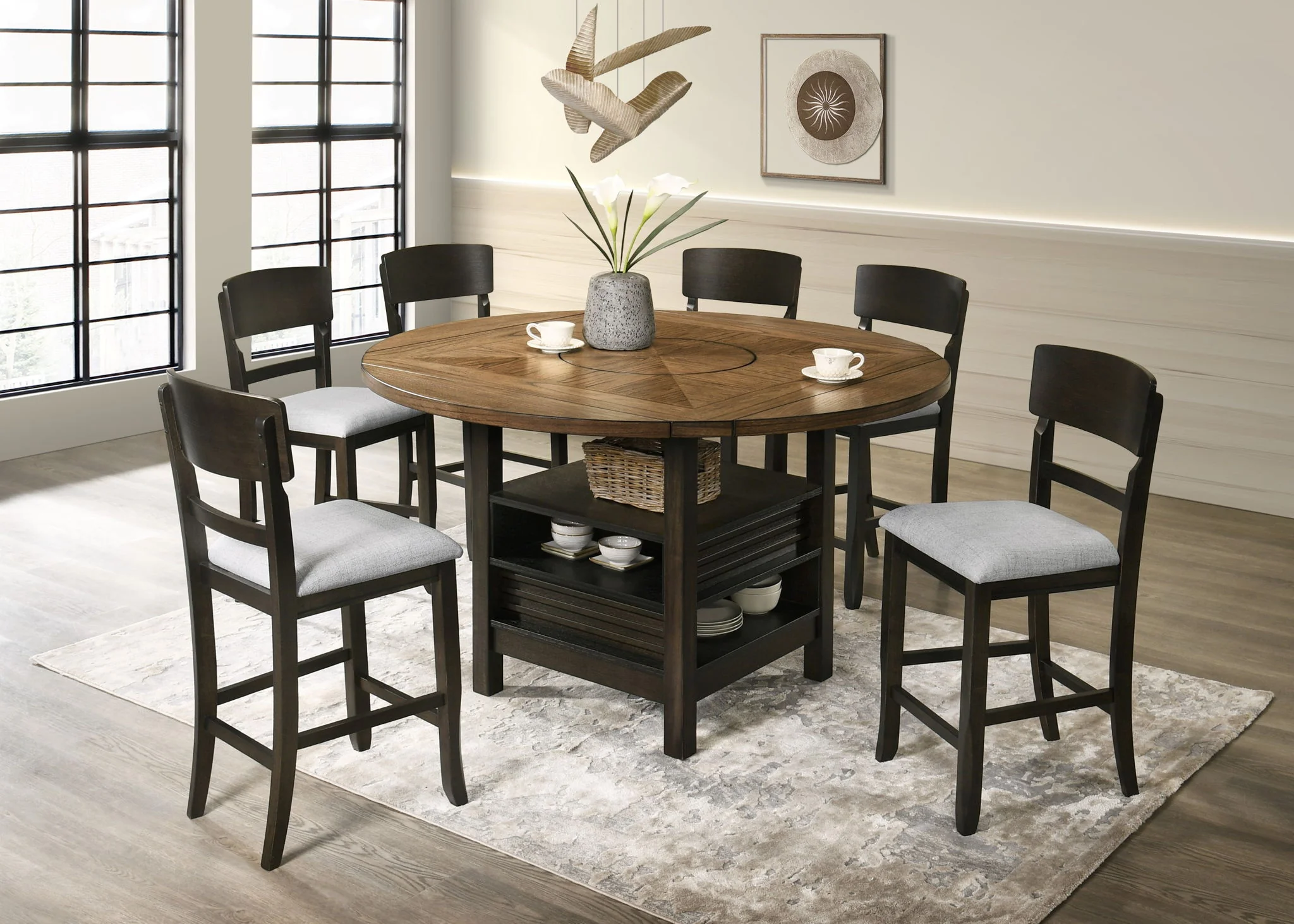 Oakly - Counter Height Chair (Set of 2) - Pearl Silver / Charcoal - Image 2