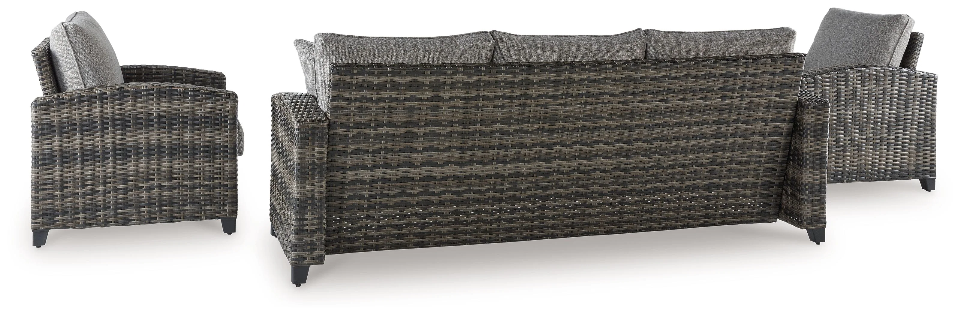 Oasis Court - Sofa, Chairs, Table Set (Set of 4) - Gray - Image 2