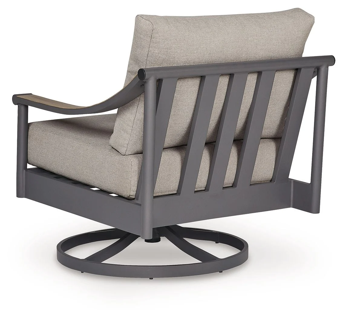 Ocean Beach - Swivel Lounge With Cushion - Gray - Image 2