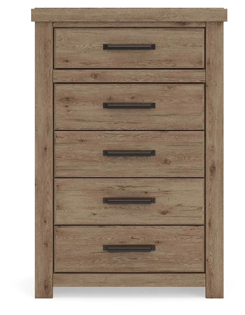 Oliandon - Five Drawer Chest - Light Brown - Image 3
