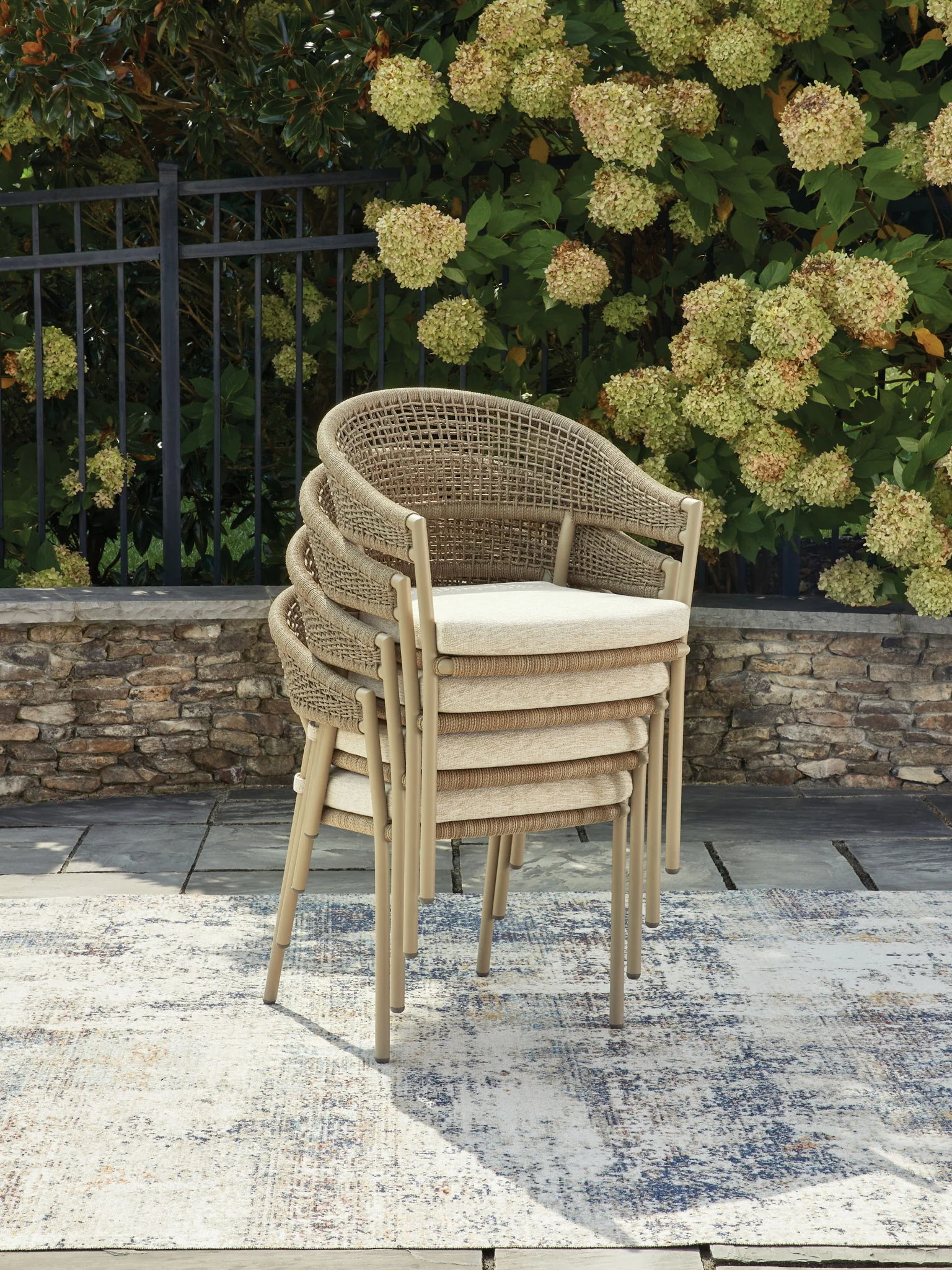Orchard Beach - Arm Chair With Cushion (Set of 4) - Beige - Image 2