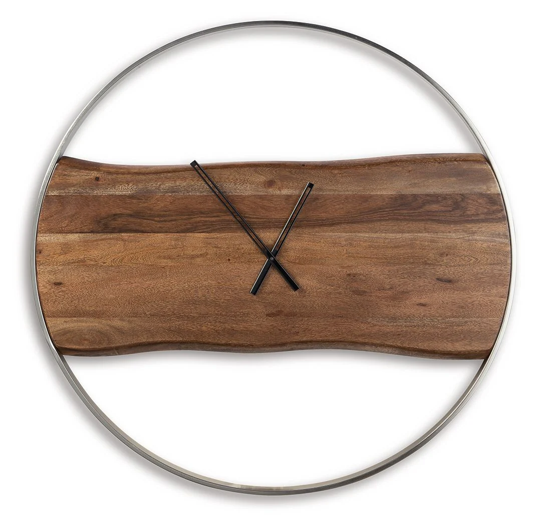 Panchali - Wall Clock - Brown / Silver Finish - Image 4