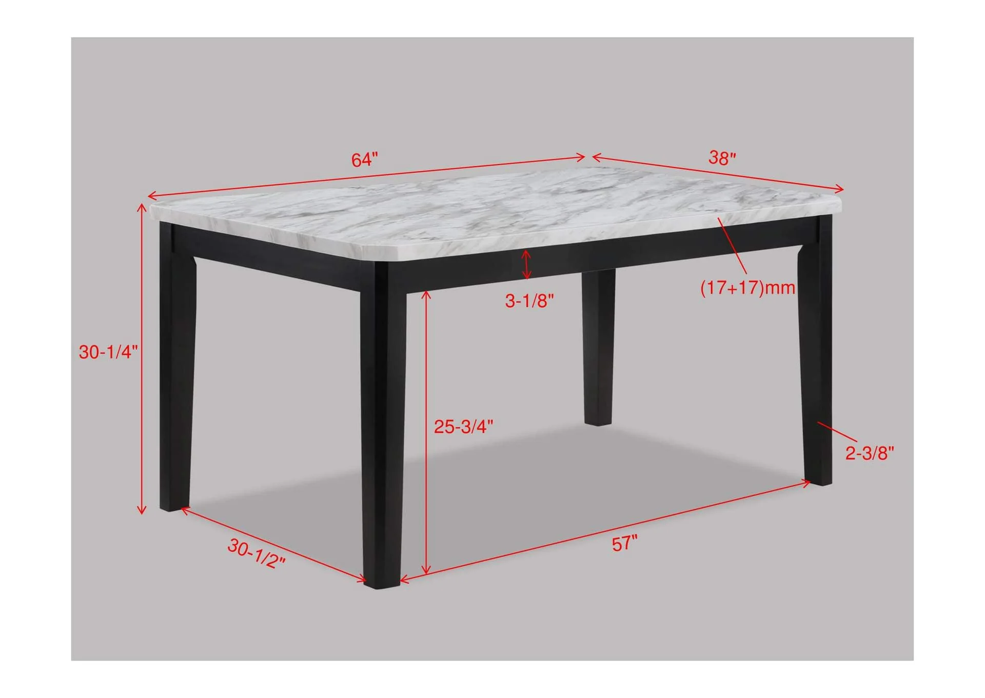 Pascal Black & White Faux Marble Dining Sets by Crown Mark - Image 9