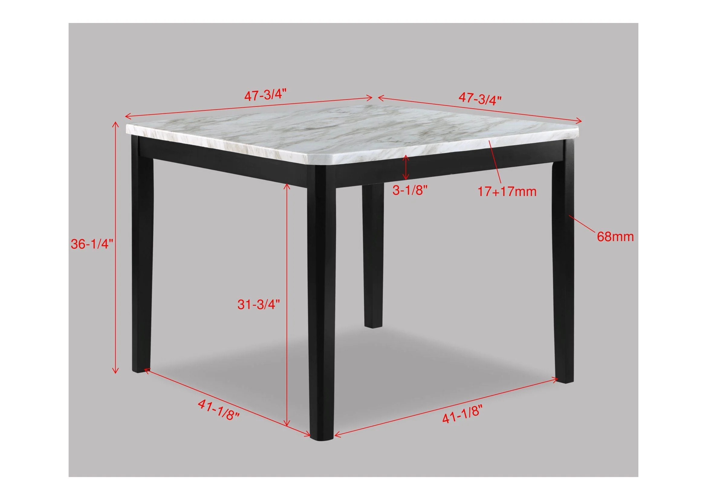 Pascal Black & White Faux Marble Counter Height Dining Sets - Image 5