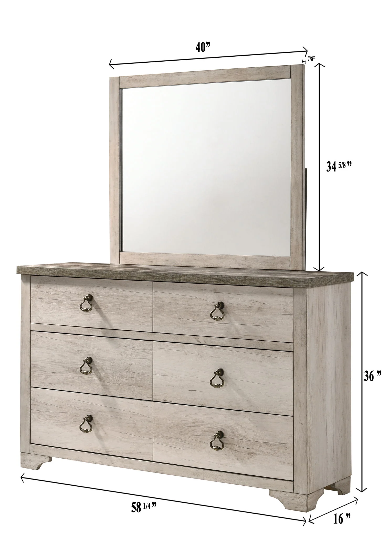 Patterson - Dresser - Weathered White - Image 3