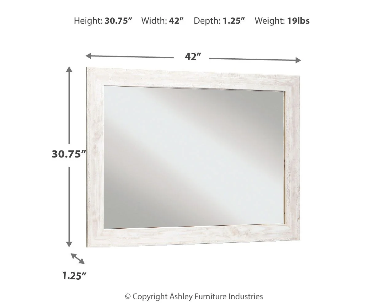 Paxberry - Bedroom Accent Mirror - Whitewash - Image 2