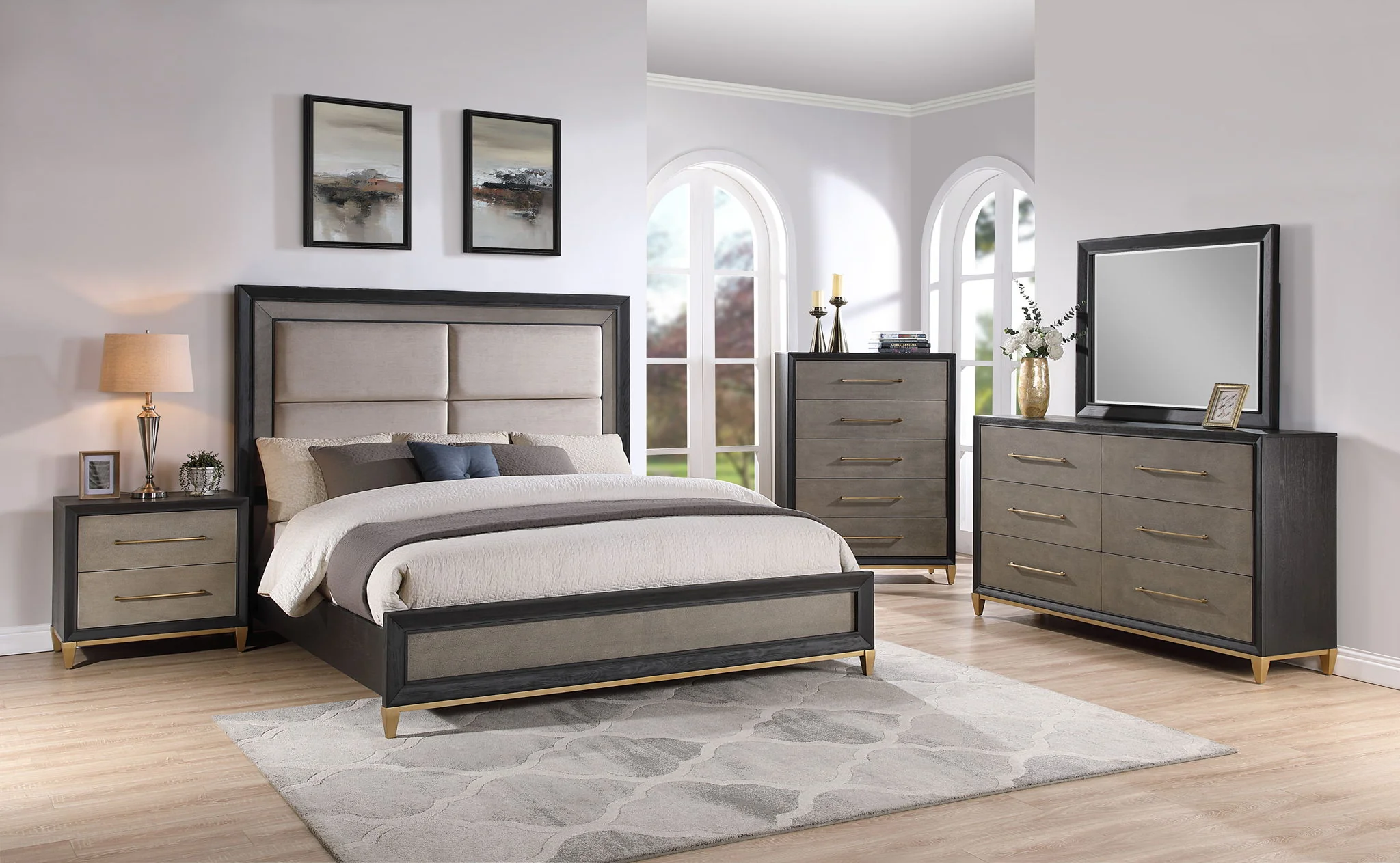 Payson - Nightstand - Black / Gray - Image 4