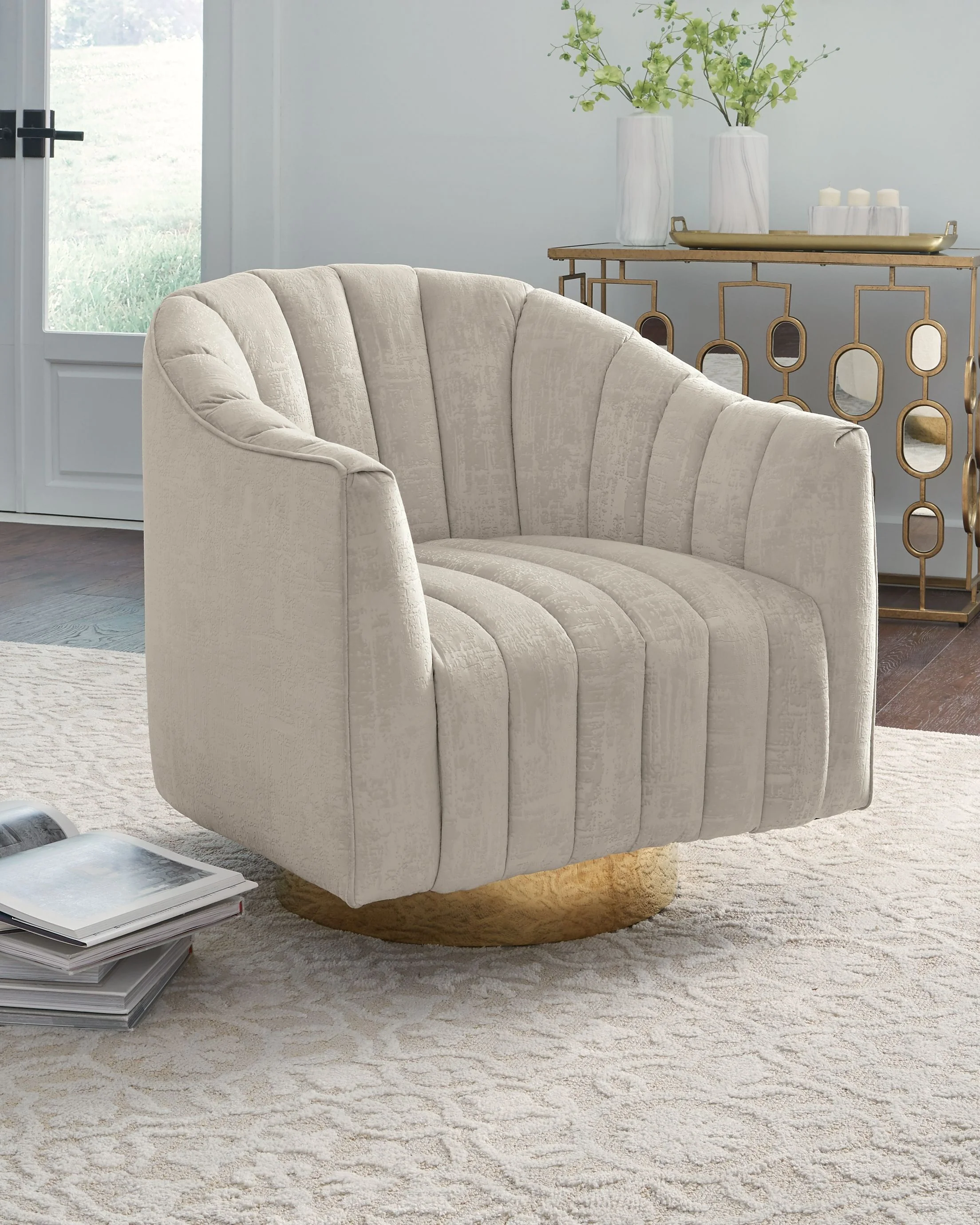 Penzlin - Swivel Accent Chair - Pearl - Image 3