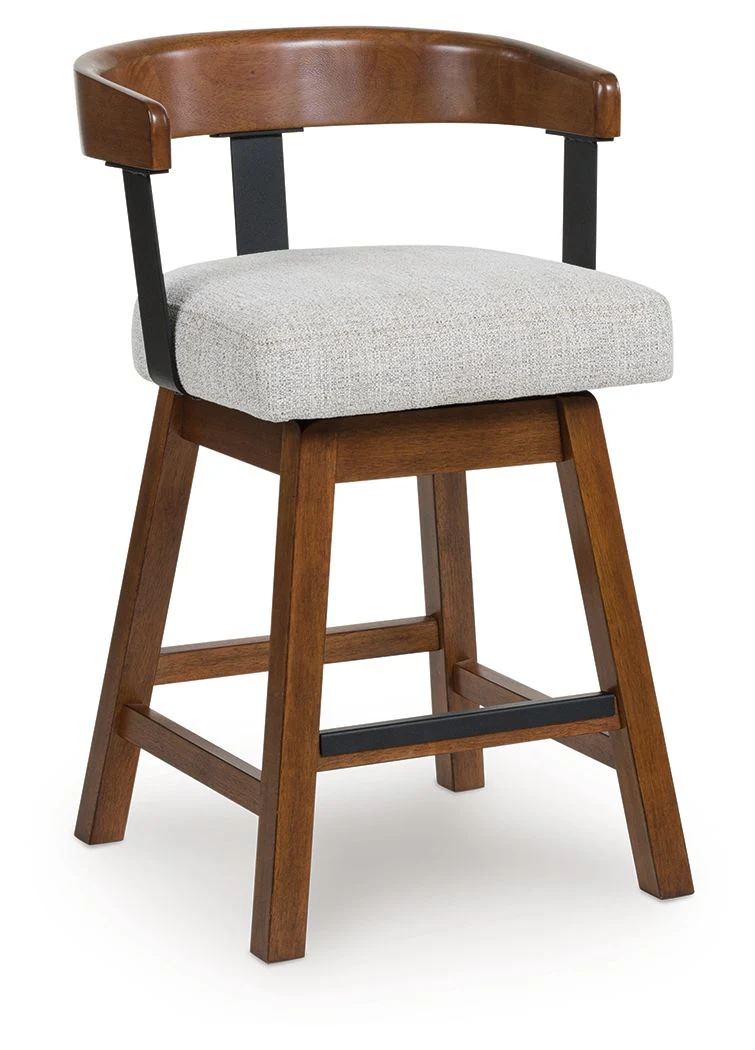 Ralene - Upholstered Swivel Barstool (Set of 2) - Medium Brown - Image 2