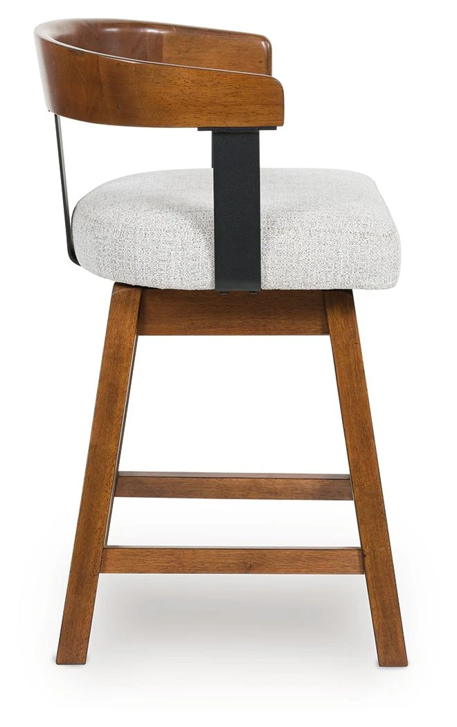 Ralene - Upholstered Swivel Barstool (Set of 2) - Medium Brown - Image 3