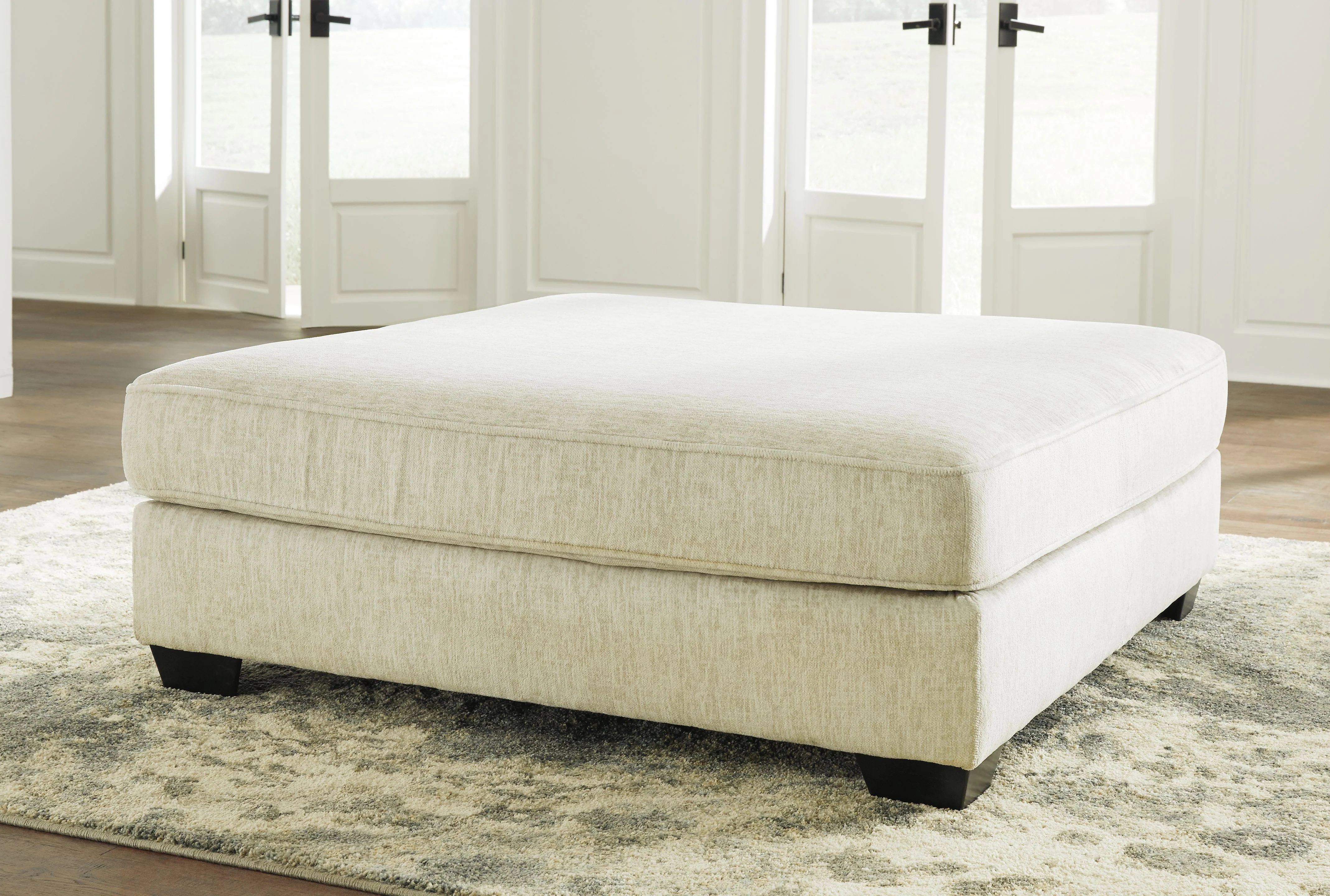 Rawcliffe - Oversized Accent Ottoman - Parchment - Image 2