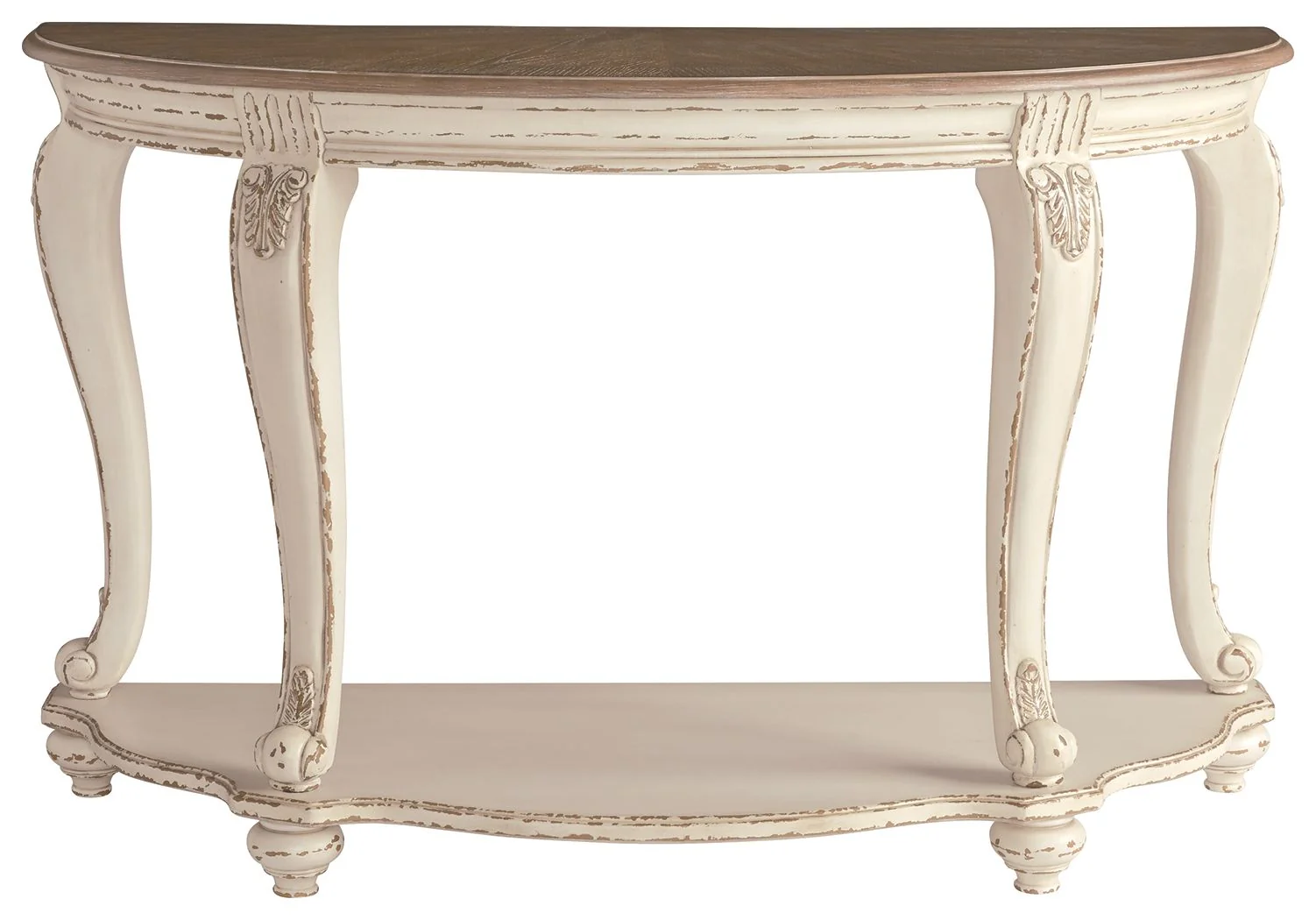 Realyn - Sofa Table - White / Brown - Image 3