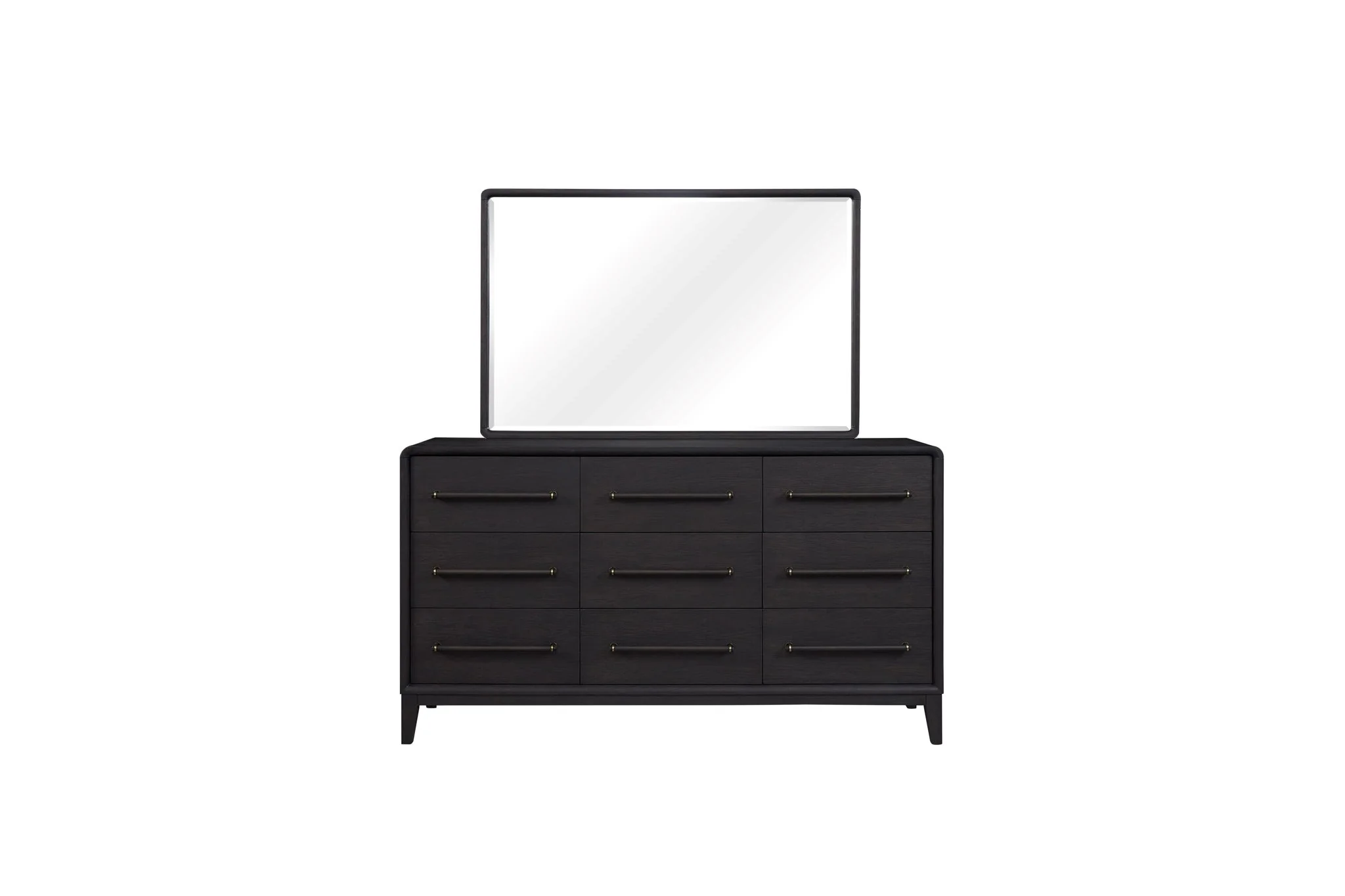 Rectangle Wood Mirror - Black - Image 3