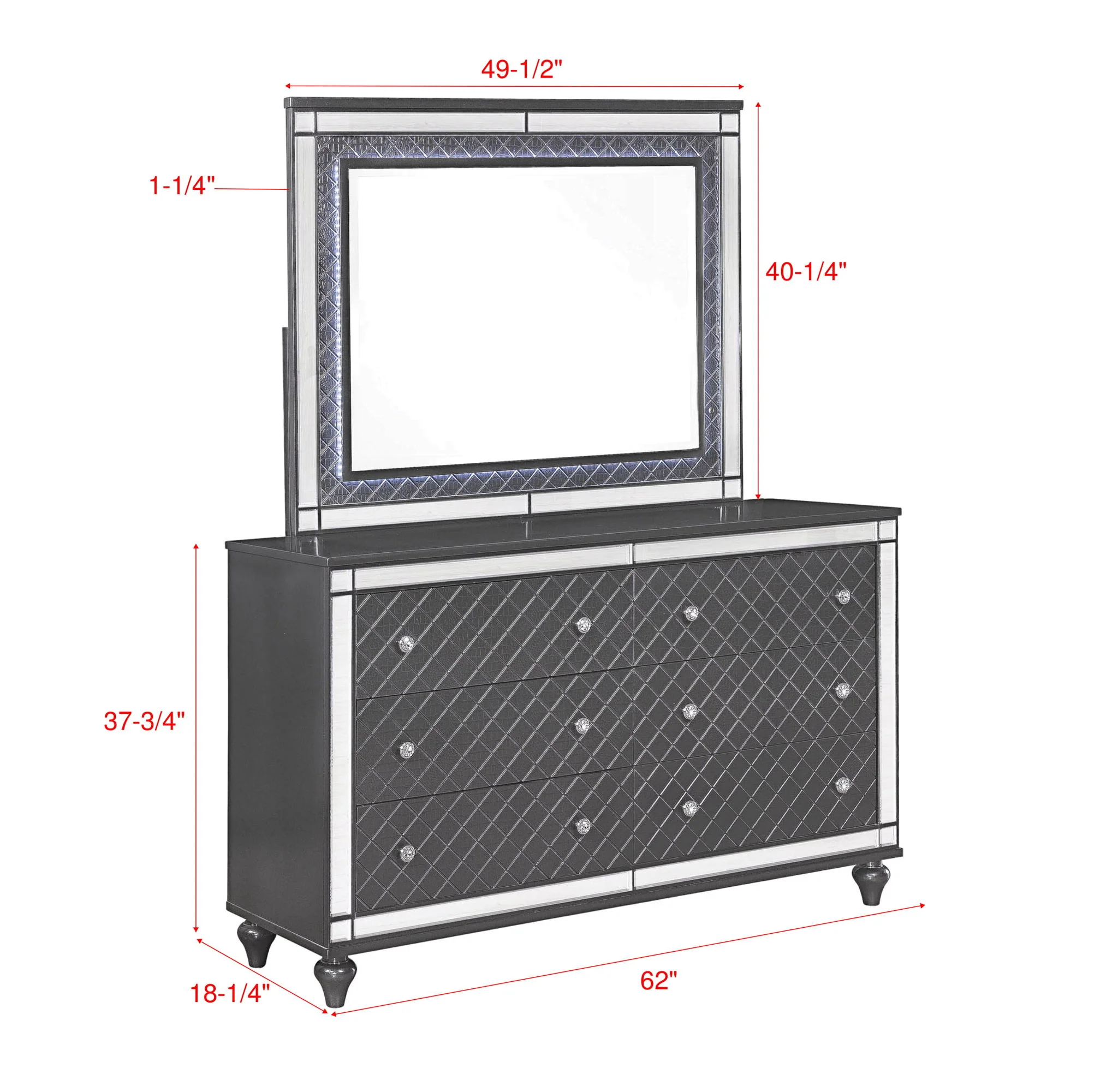 Refino - Dresser - Gunmetal - Image 2