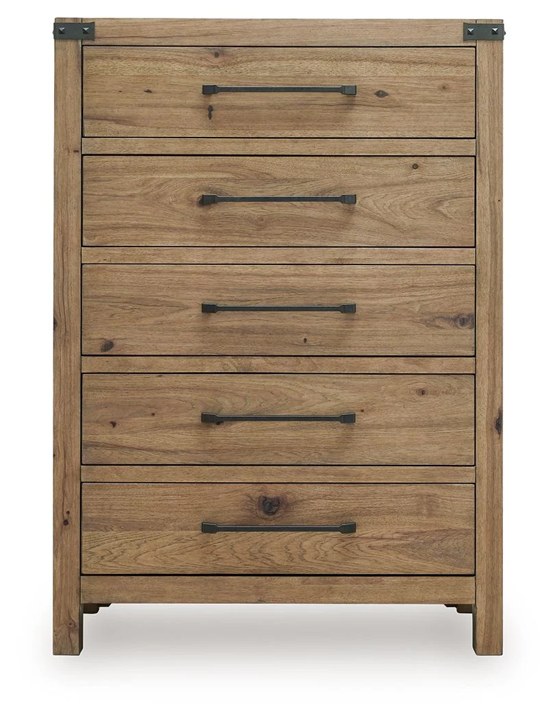 Ridgester - Five Drawer Chest - Light Brown - Image 2