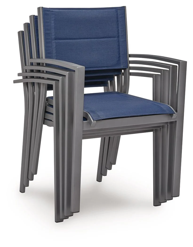 Rocky Creek - Sling Arm Chair (Set of 4) - Blue / Gray - Image 2