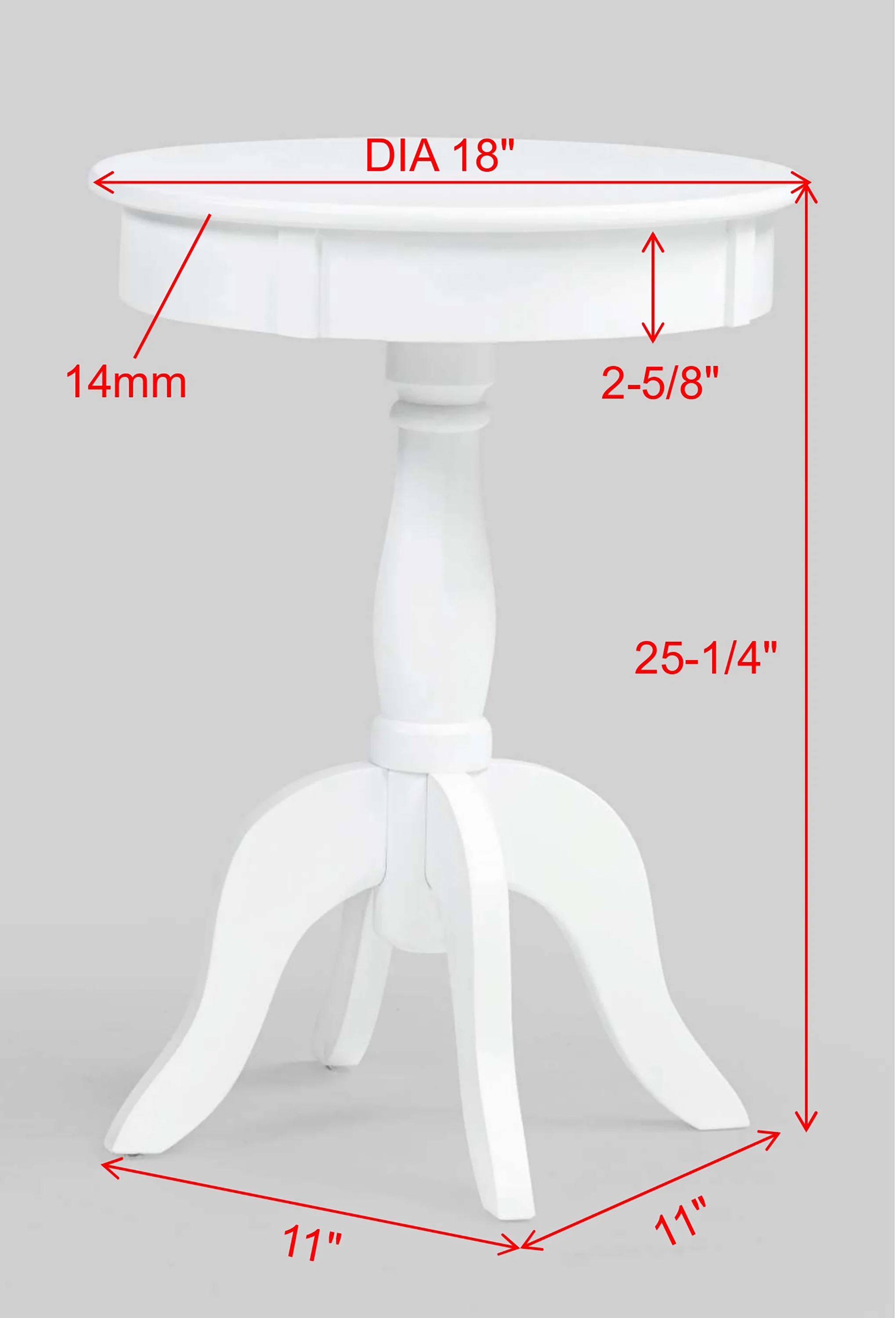 Romy White or Black Chairside Pedestal Table - Image 3