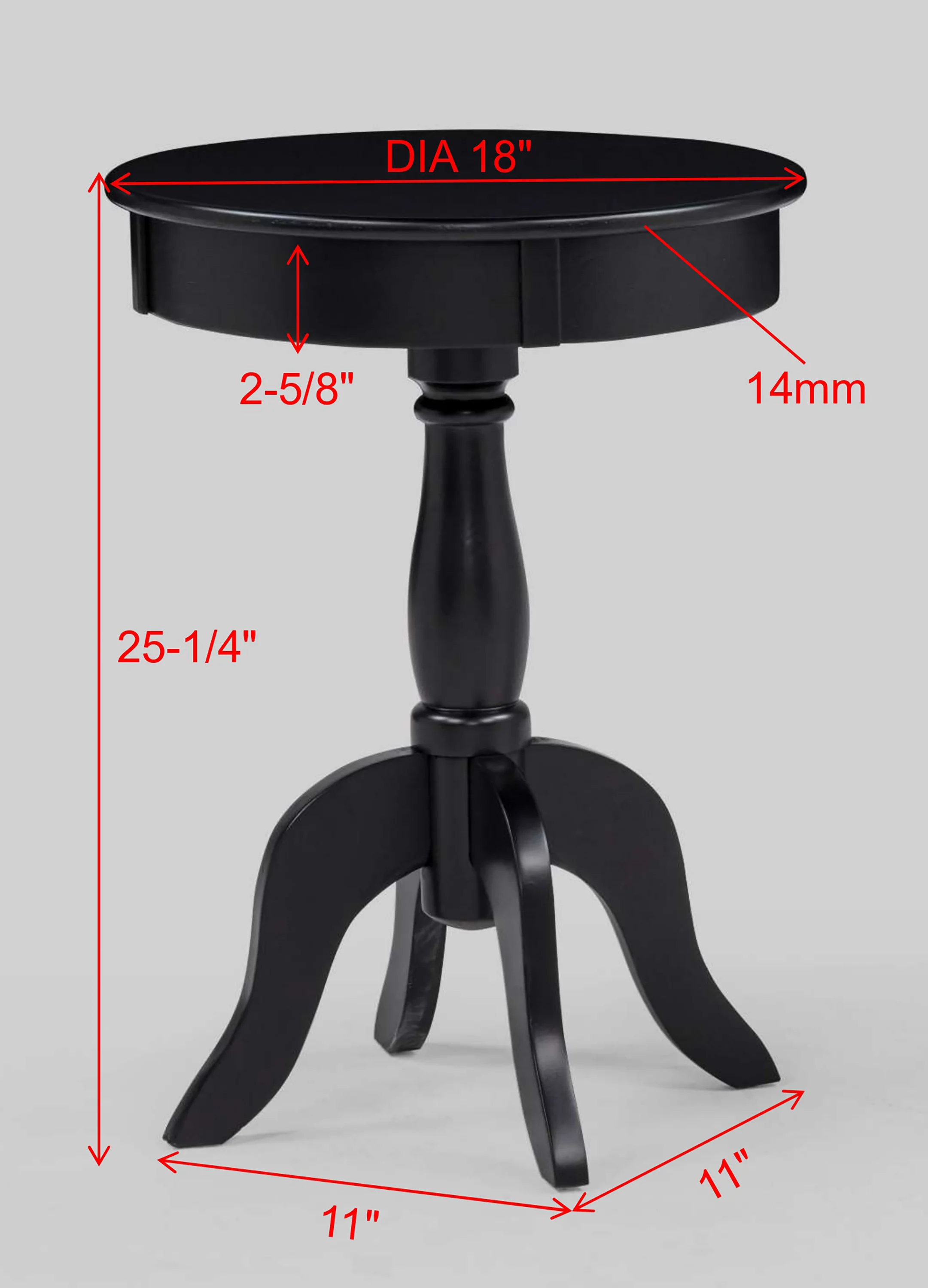 Romy White or Black Chairside Pedestal Table - Image 4