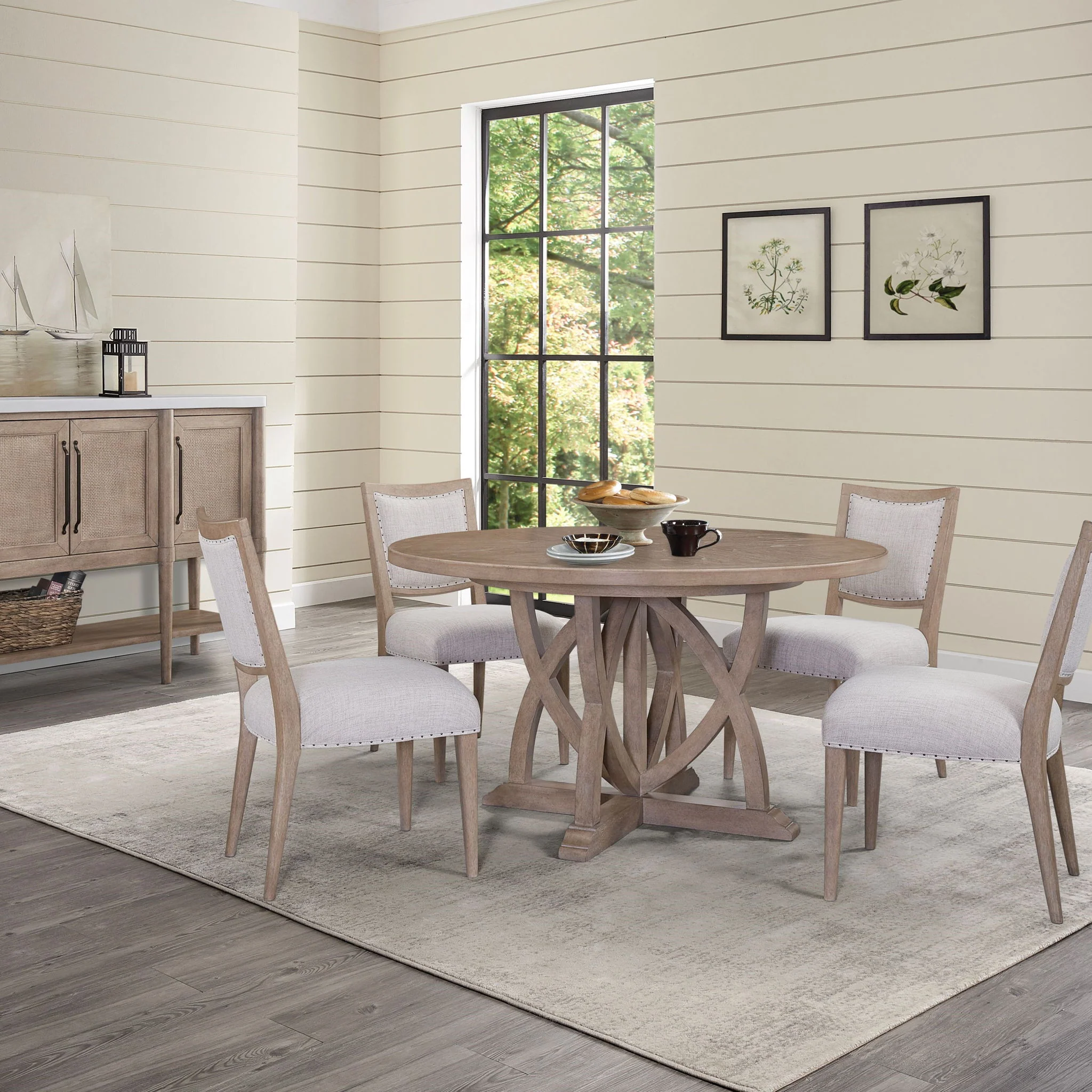 Round Dining Extendable Dining Table - Sand - Image 2
