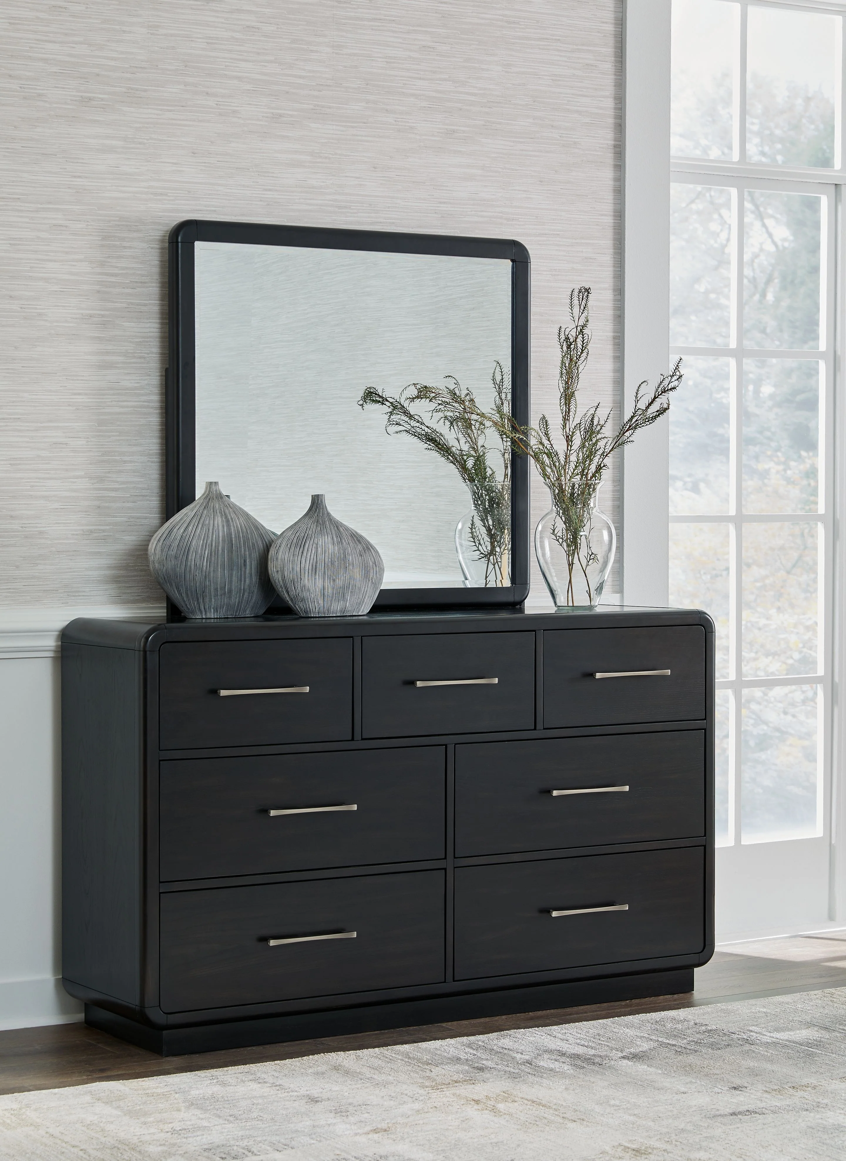 Rowanbeck - Dresser And Mirror - Black - Image 3