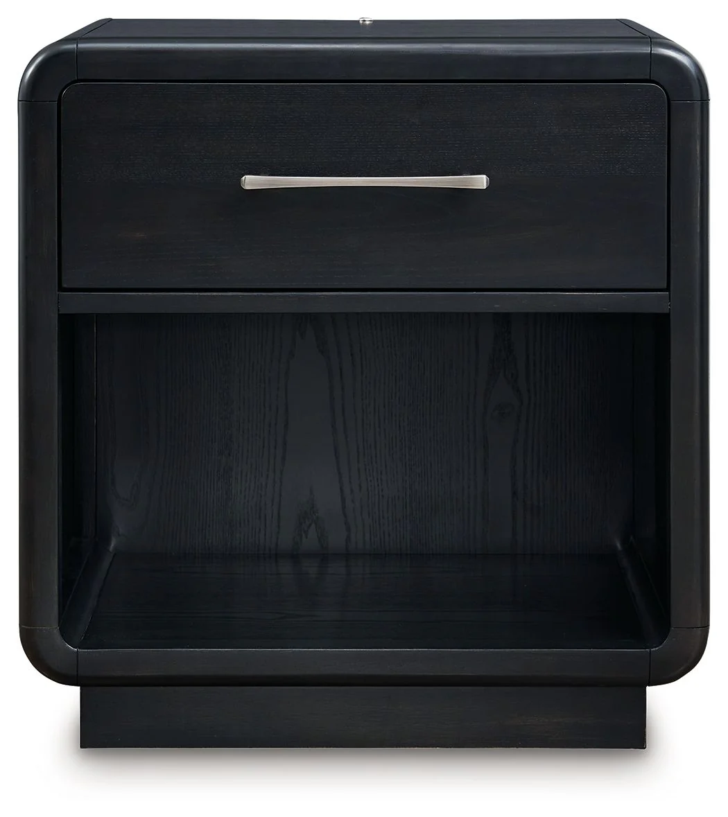 Rowanbeck - One Drawer Night Stand - Black - Image 3