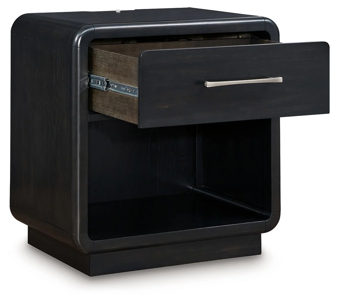 Rowanbeck - One Drawer Night Stand - Black - Image 4